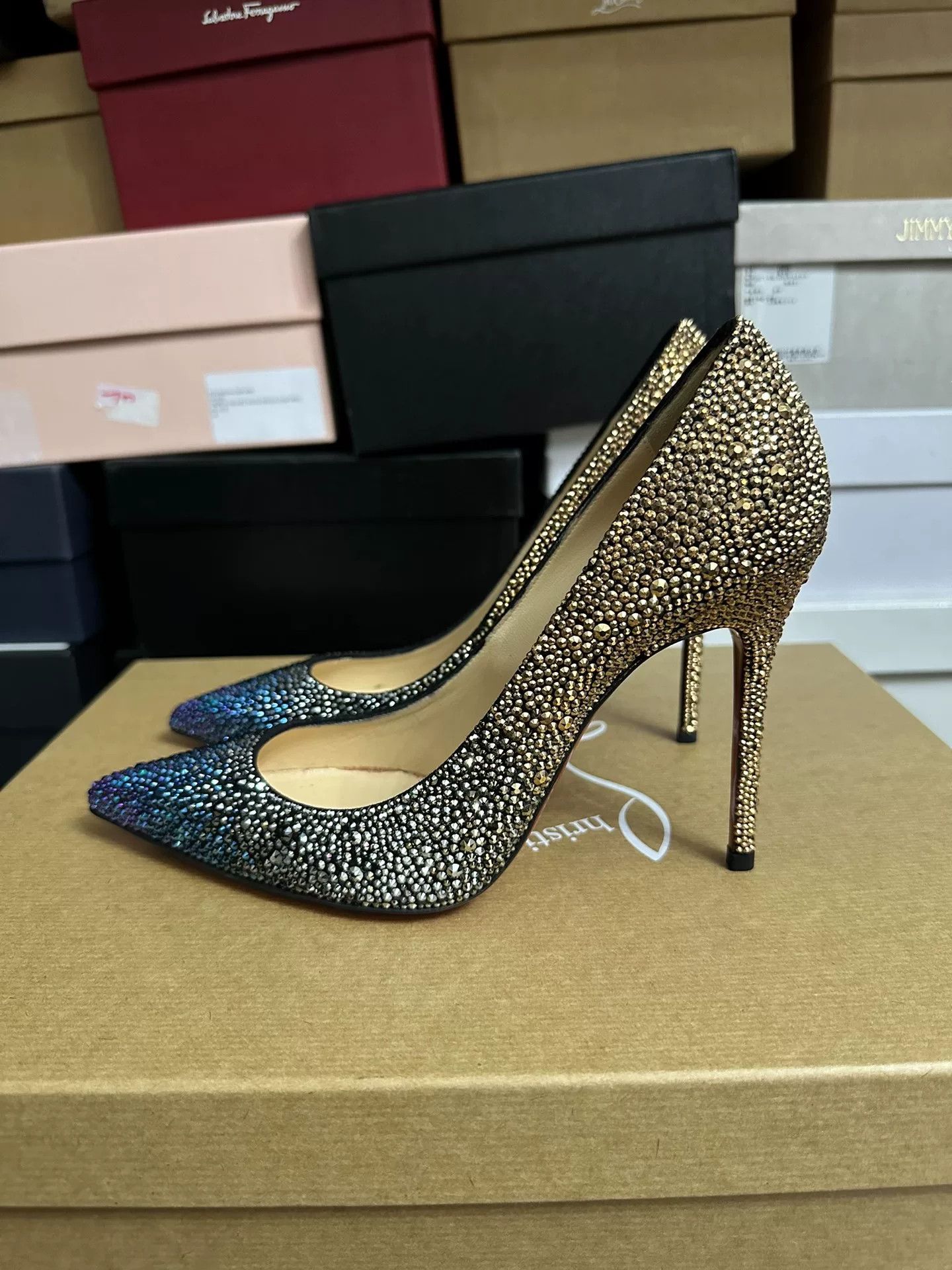 Christian Louboutin Christian Louboutin Crystal Gradient Shoes Size US 7 / IT 37 - 3 Thumbnail
