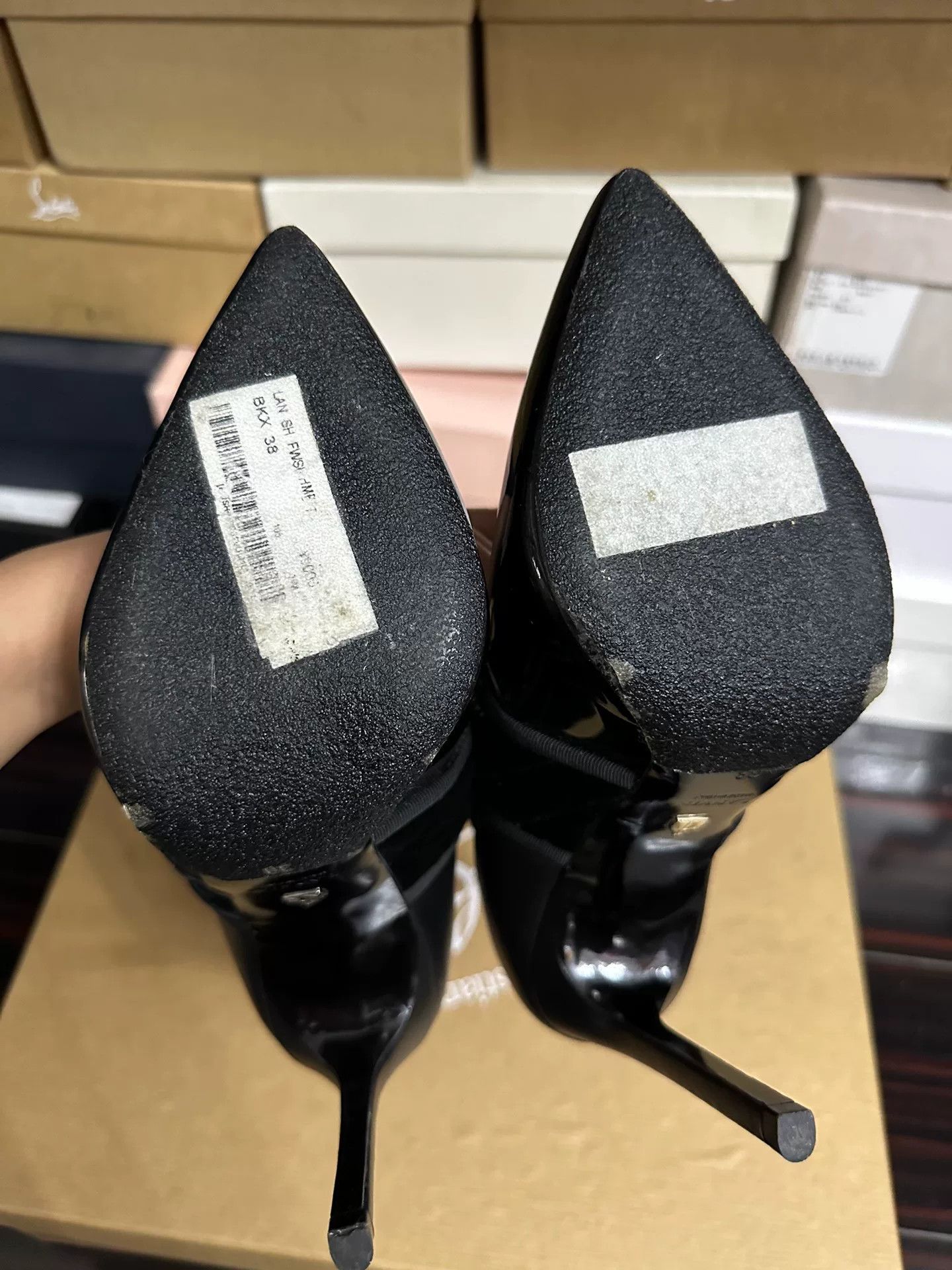Lanvin Lanvin Runway Black Patent Leather Heels Size US 7 / IT 37 - 7 Thumbnail