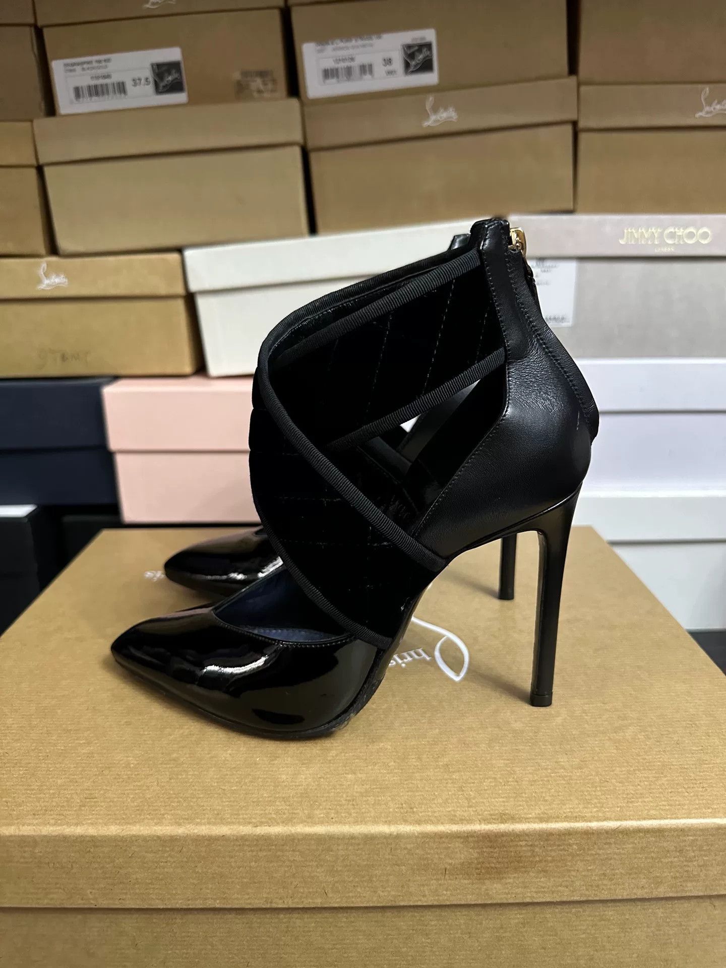 Lanvin Lanvin Runway Black Patent Leather Heels Size US 7 / IT 37 - 4 Thumbnail