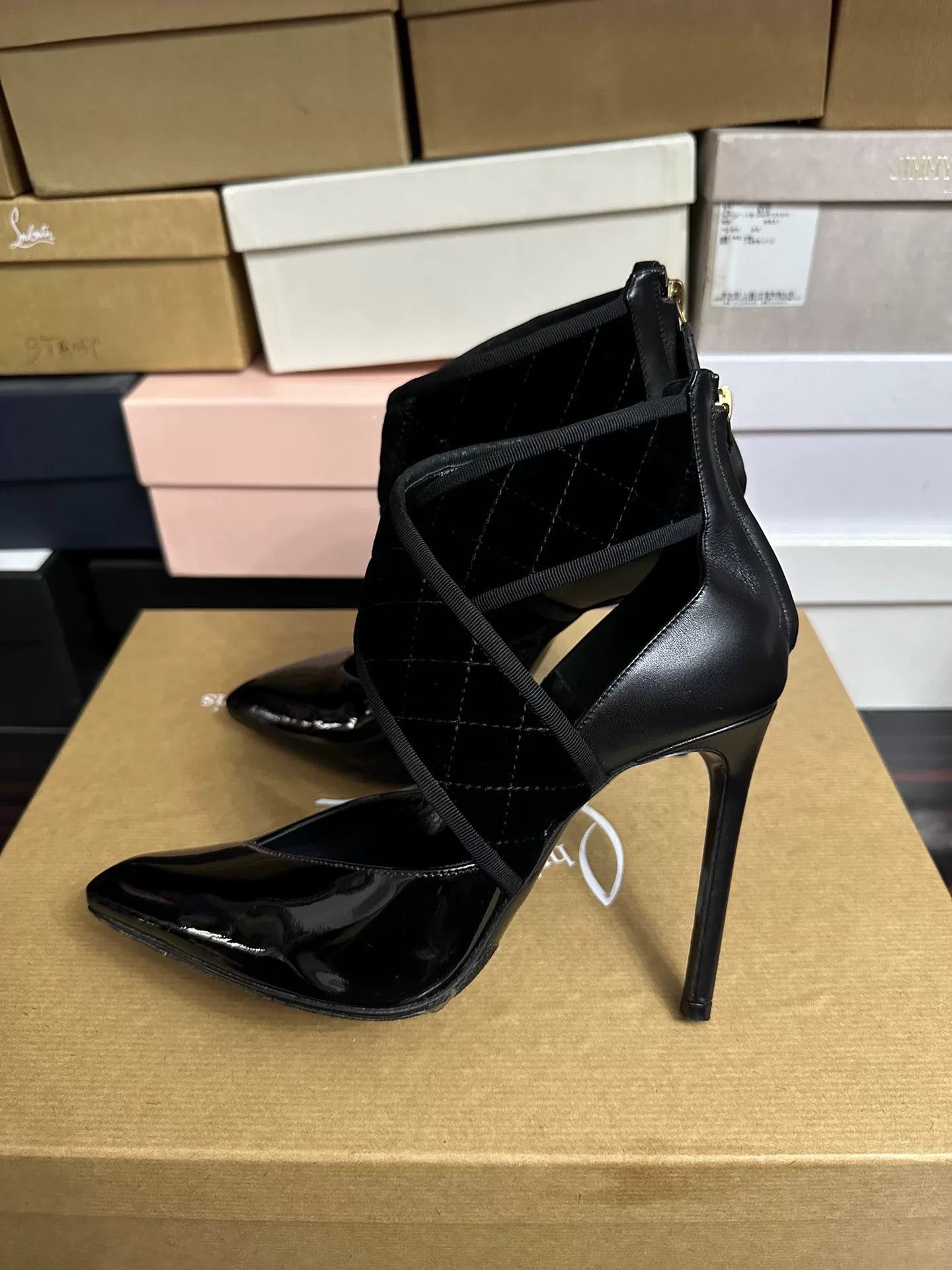 Lanvin Lanvin Runway Black Patent Leather Heels Size US 7 / IT 37 - 3 Thumbnail