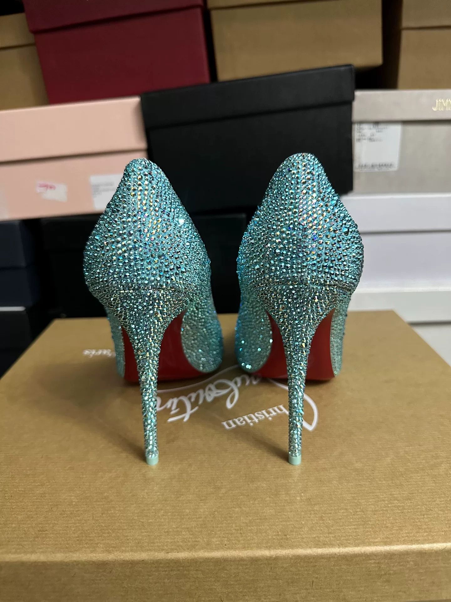 Christian Louboutin Christian Louboutin Blue Crystal Heels 39 Size US 8 / IT 38 - 4 Thumbnail