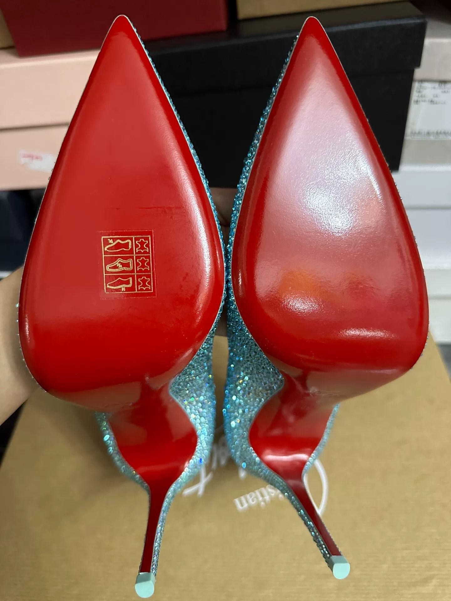 Christian Louboutin Christian Louboutin Blue Crystal Heels 39 Size US 8 / IT 38 - 9 Thumbnail