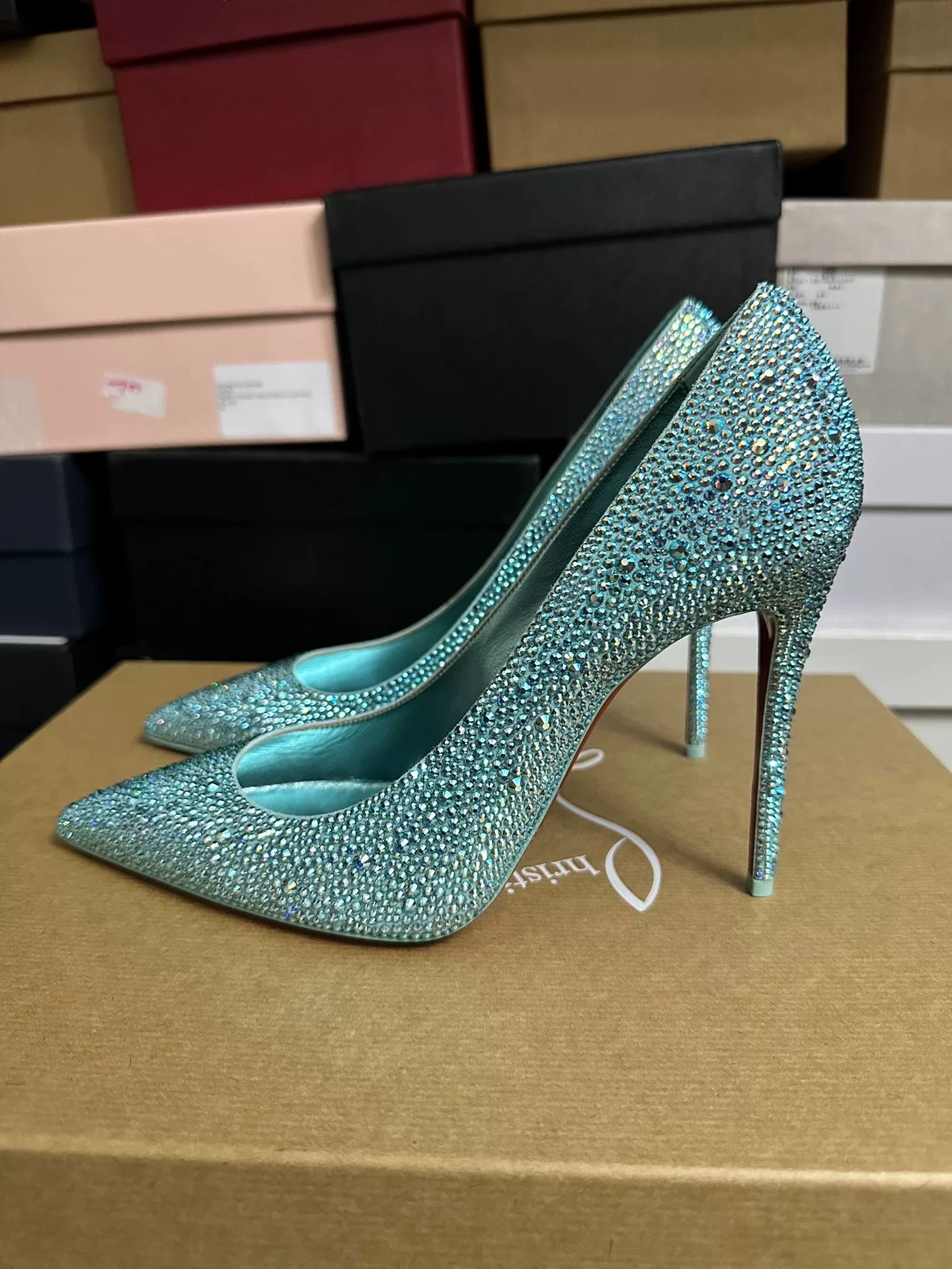 Christian Louboutin Christian Louboutin Blue Crystal Heels 39 Size US 8 / IT 38 - 7 Thumbnail