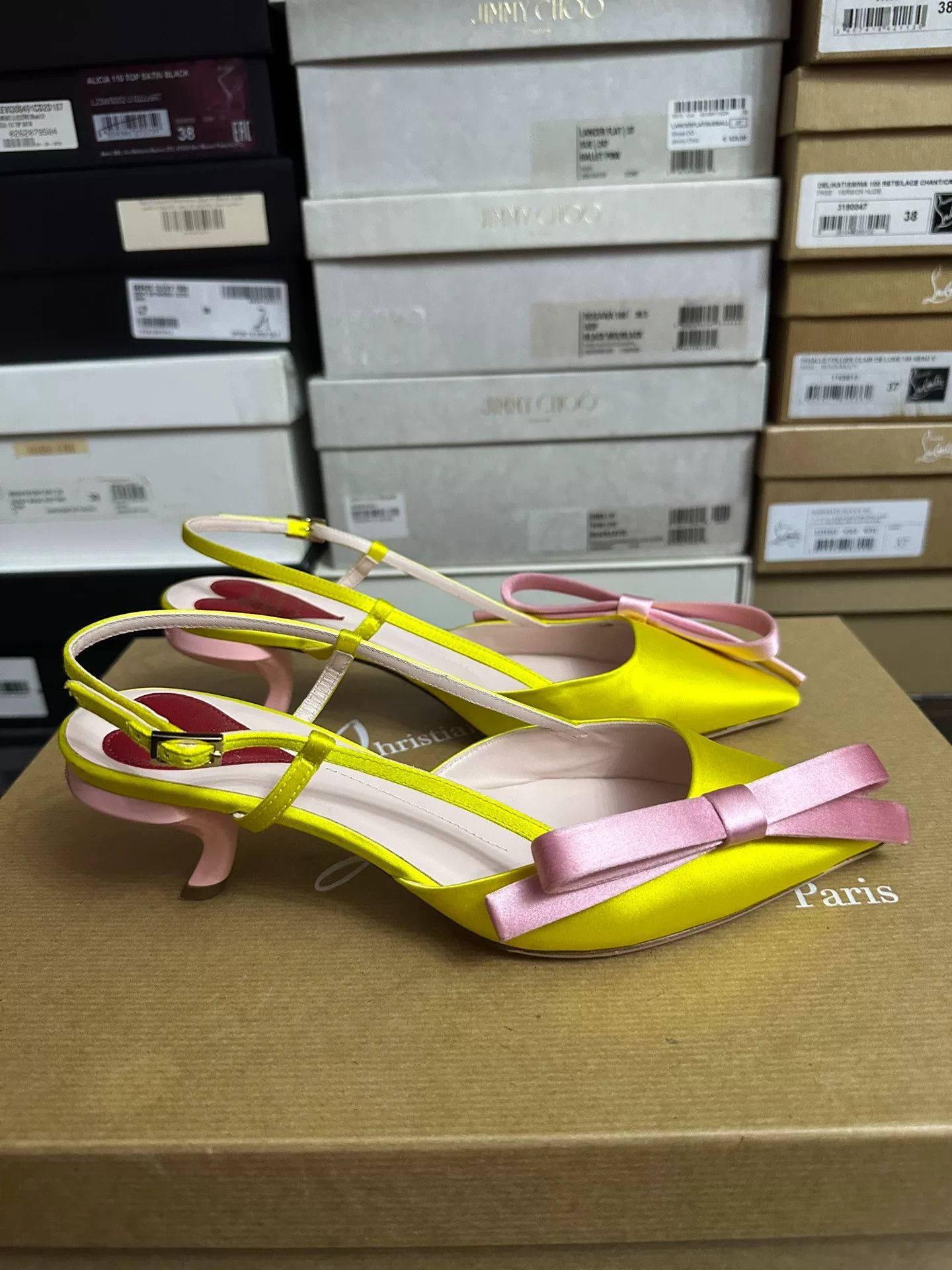 Roger Vivier Roger Vivier Yellow Bow Sandals Size US 6.5 / IT 36.5 - 5 Thumbnail