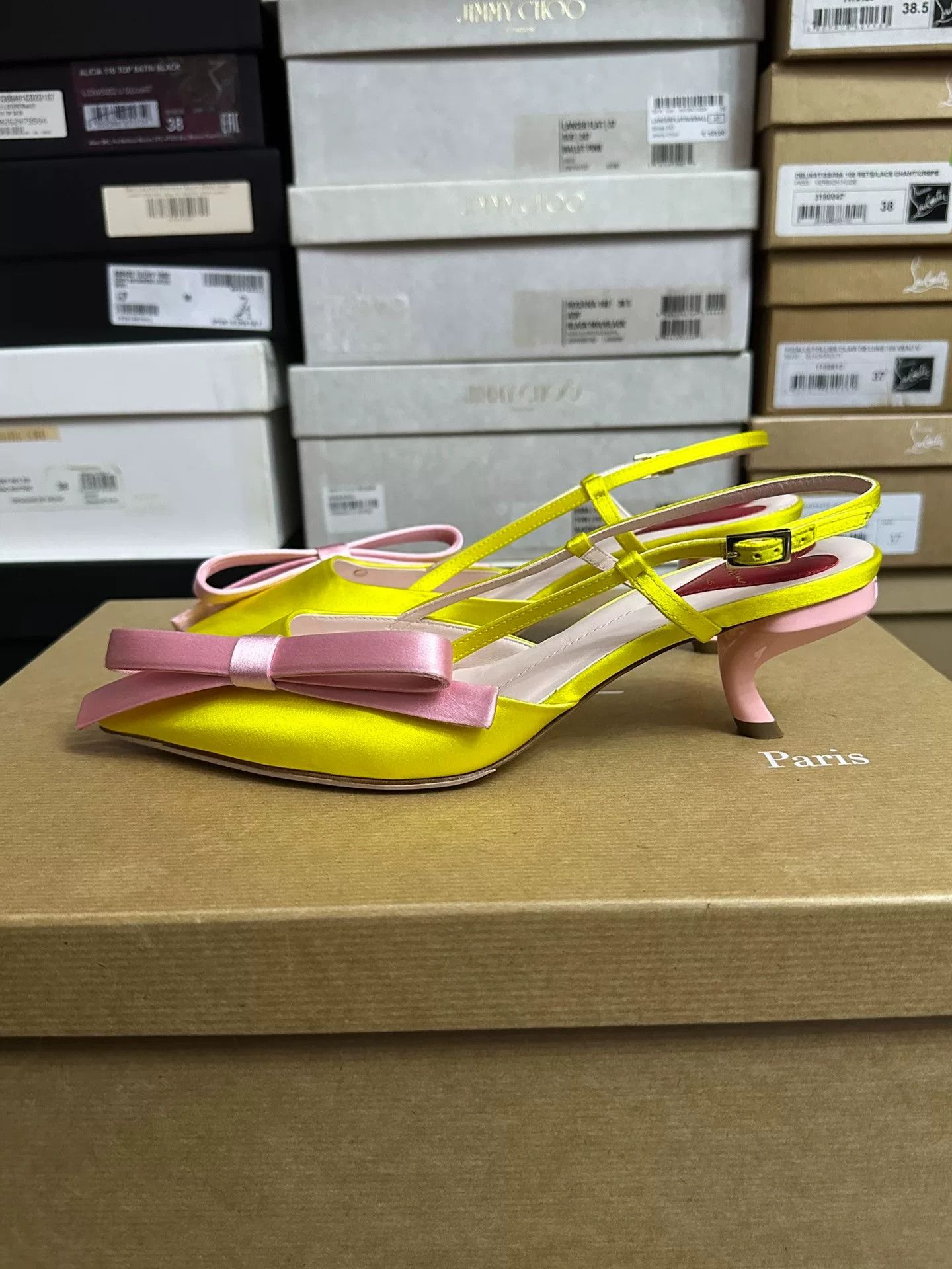 Roger Vivier Roger Vivier Yellow Bow Sandals Size US 6.5 / IT 36.5 - 3 Thumbnail