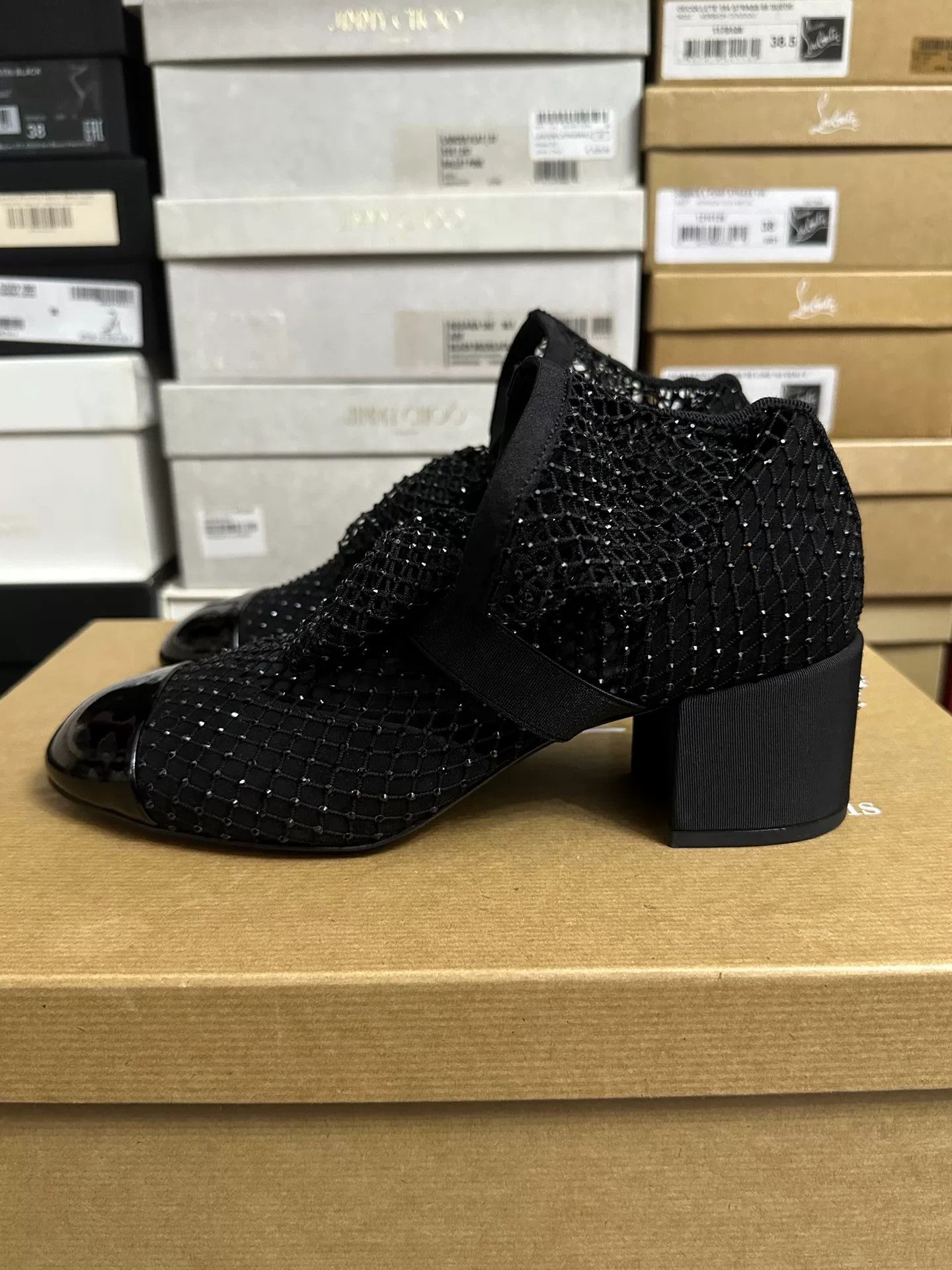 Chanel Chanel 2023 Black Bow Mesh Ankle Boots Size US 7.5 / IT 37.5 - 2 Thumbnail