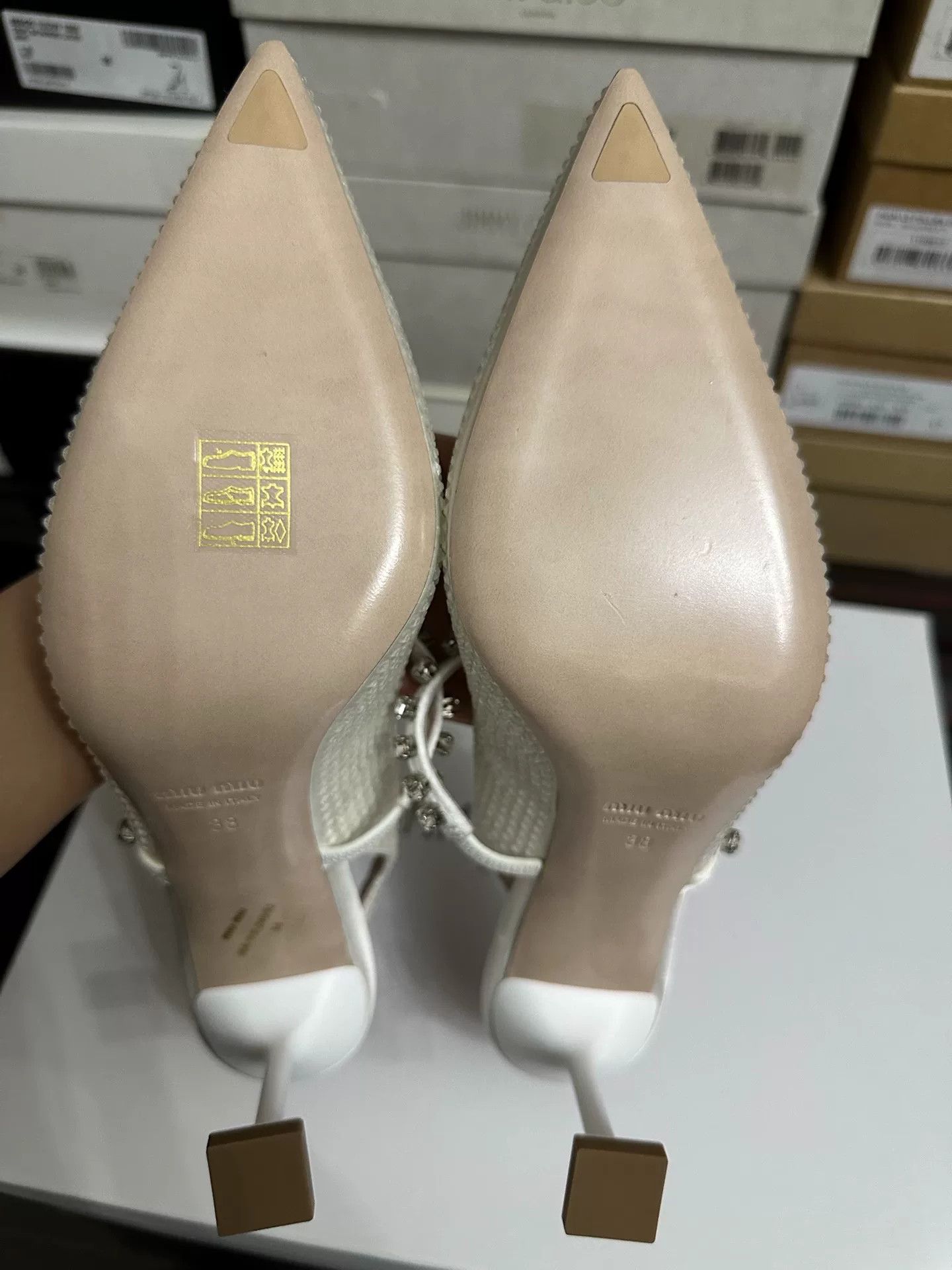 Miu Miu MiuMiu 2022 Pointed Toe Crystal Heels Size US 7 / IT 37 - 8 Thumbnail