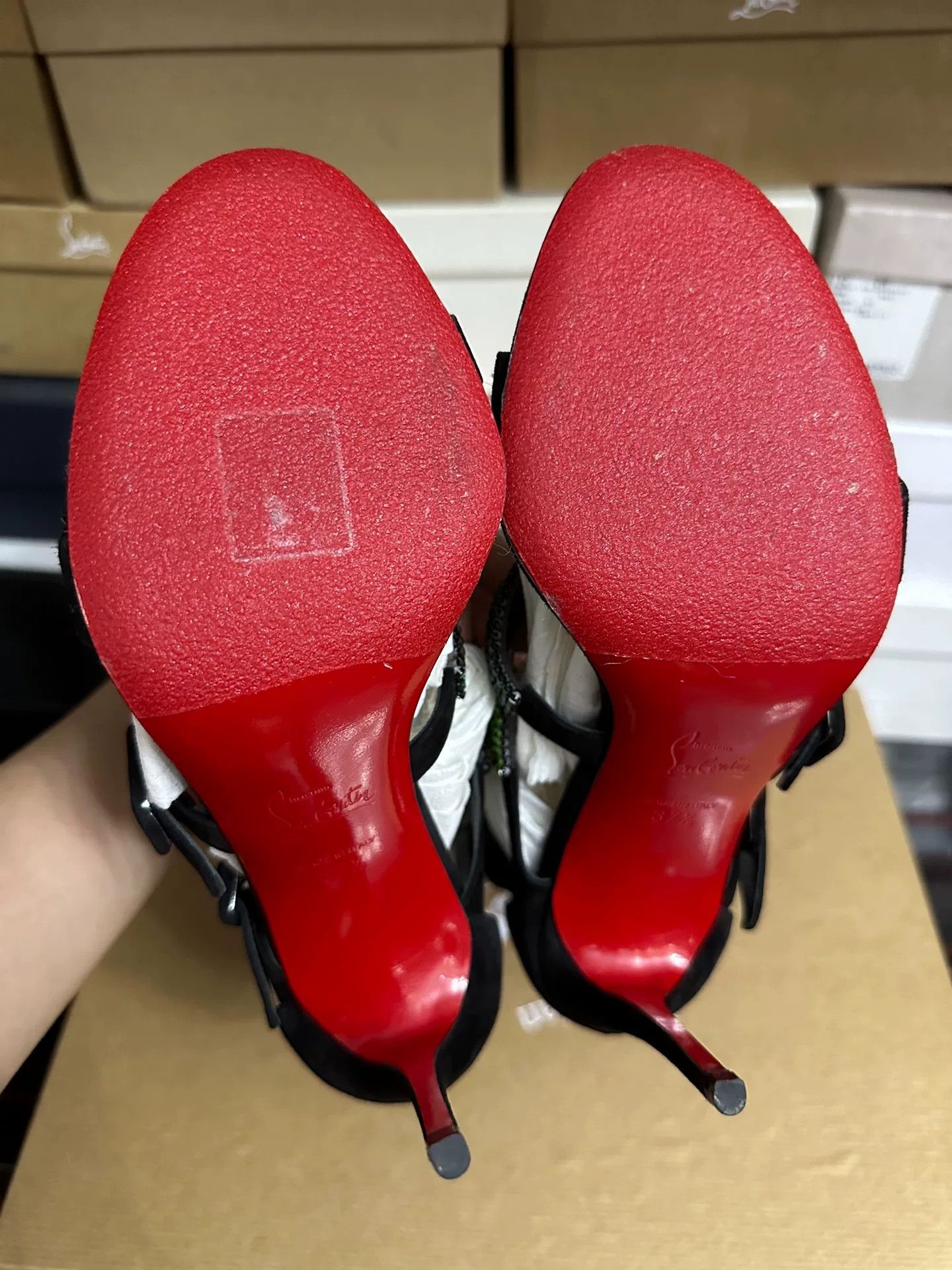Christian Louboutin Christian Louboutin Red Sole Crystal Heels Size US 6.5 / IT 36.5 - 6 Thumbnail