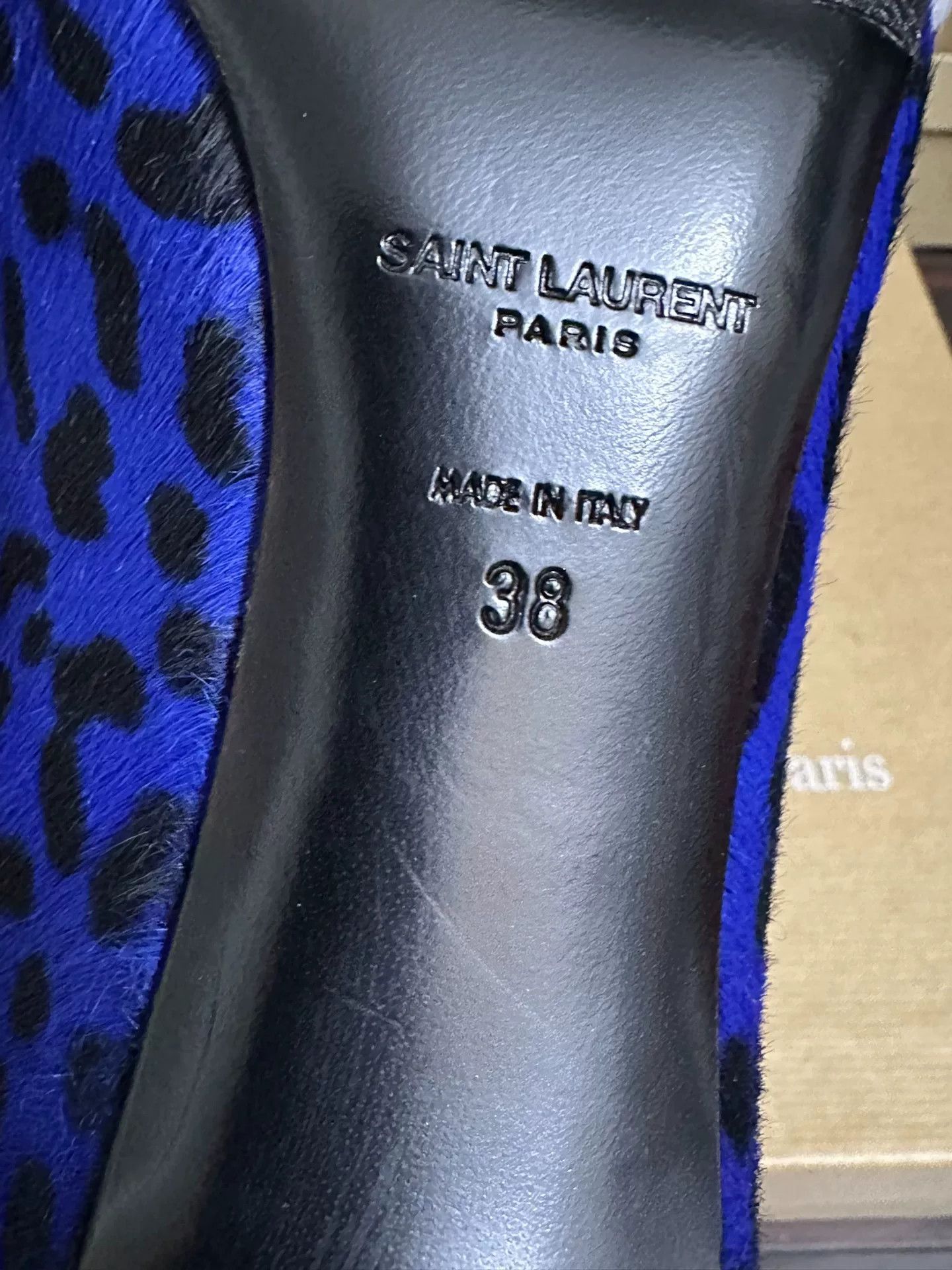 Yves Saint Laurent YSL Blue Pointed Horsehair High Heels Size US 7 / IT 37 - 7 Thumbnail