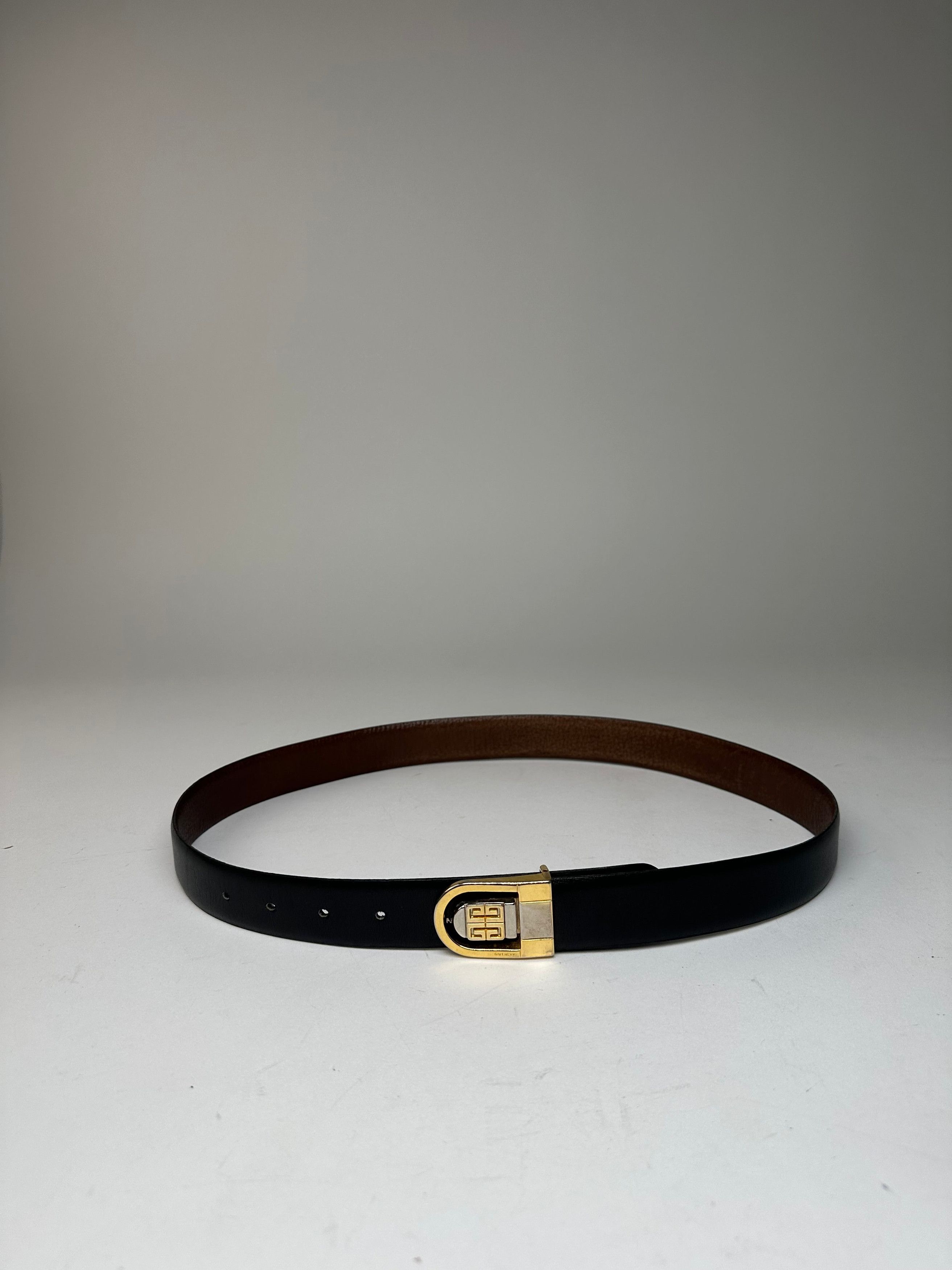 Other Vintage Givenchy Leather Belt Black Brown Size ONE SIZE - 11 Thumbnail
