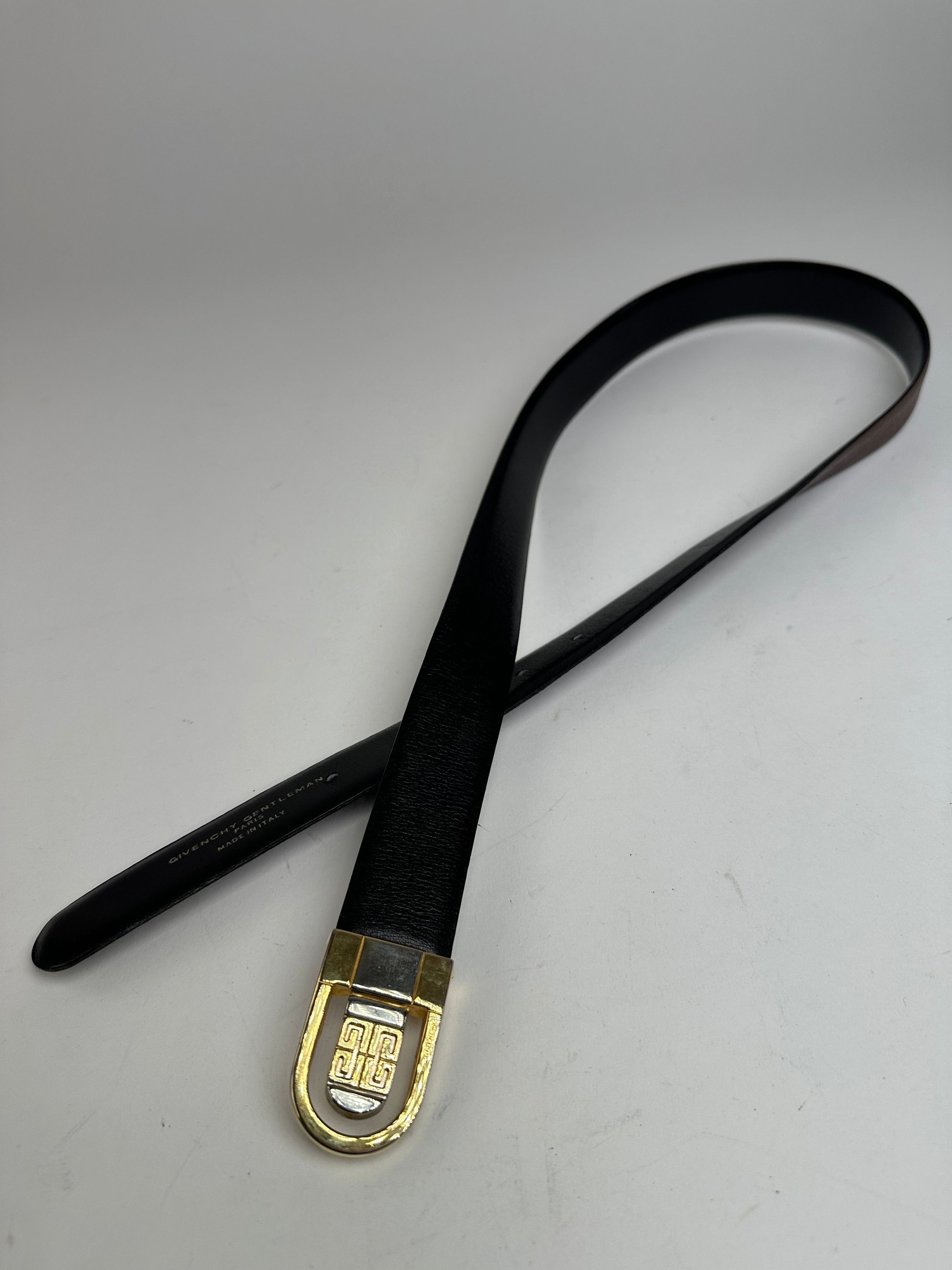 Other Vintage Givenchy Leather Belt Black Brown Size ONE SIZE - 10 Thumbnail