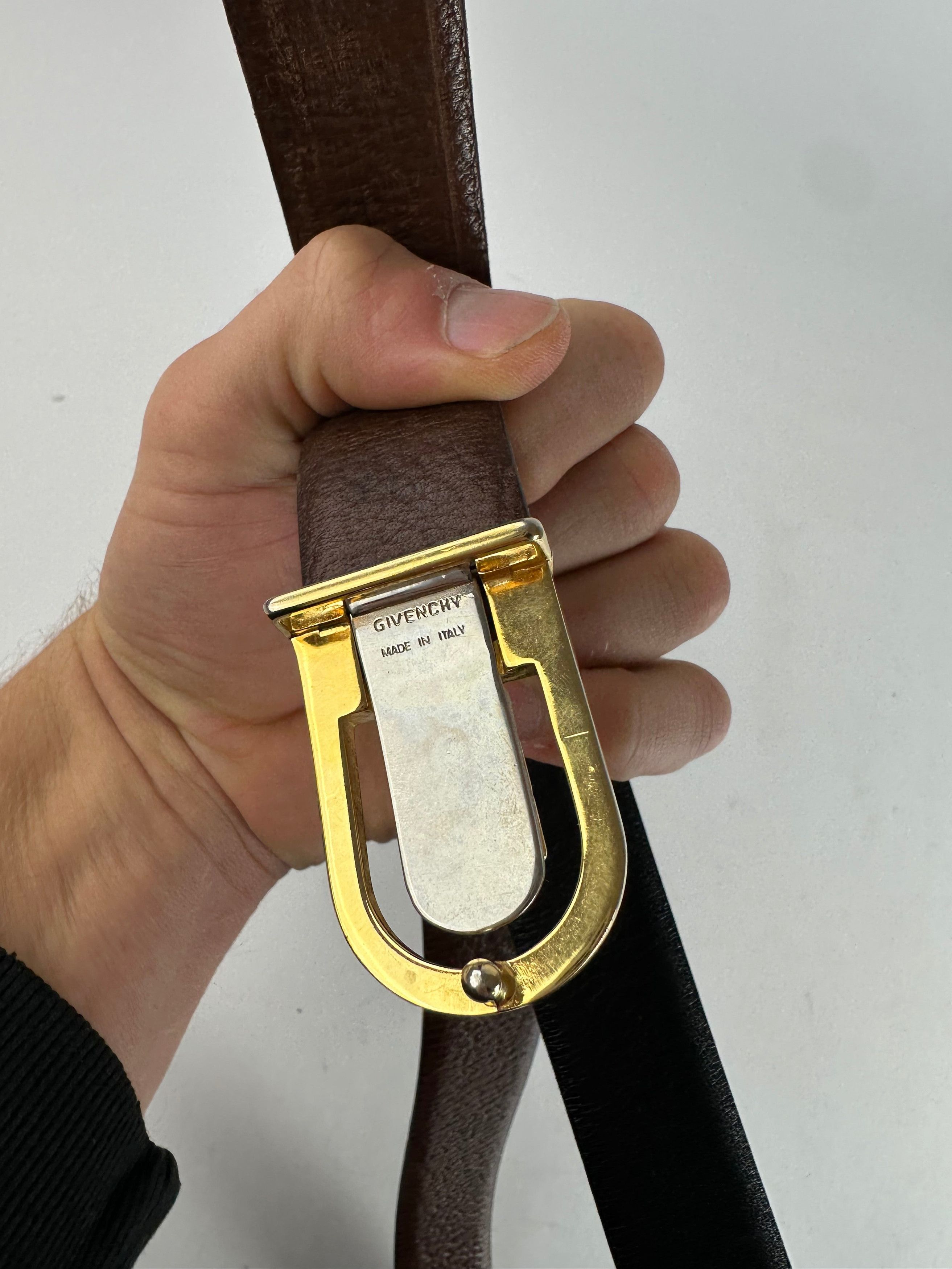 Other Vintage Givenchy Leather Belt Black Brown Size ONE SIZE - 4 Thumbnail