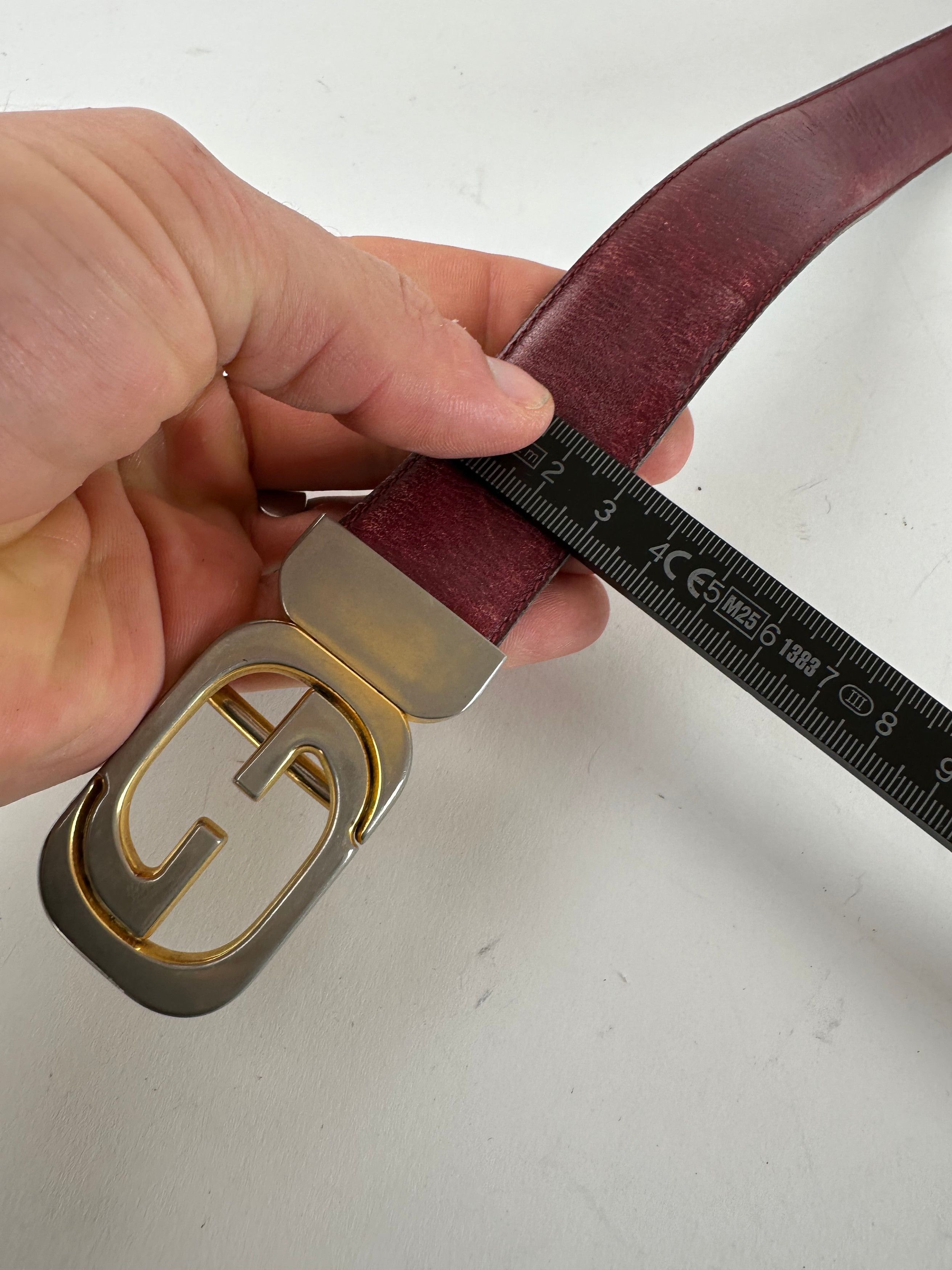 Gucci Vintage Leather Belt Purple Size ONE SIZE - 9 Thumbnail