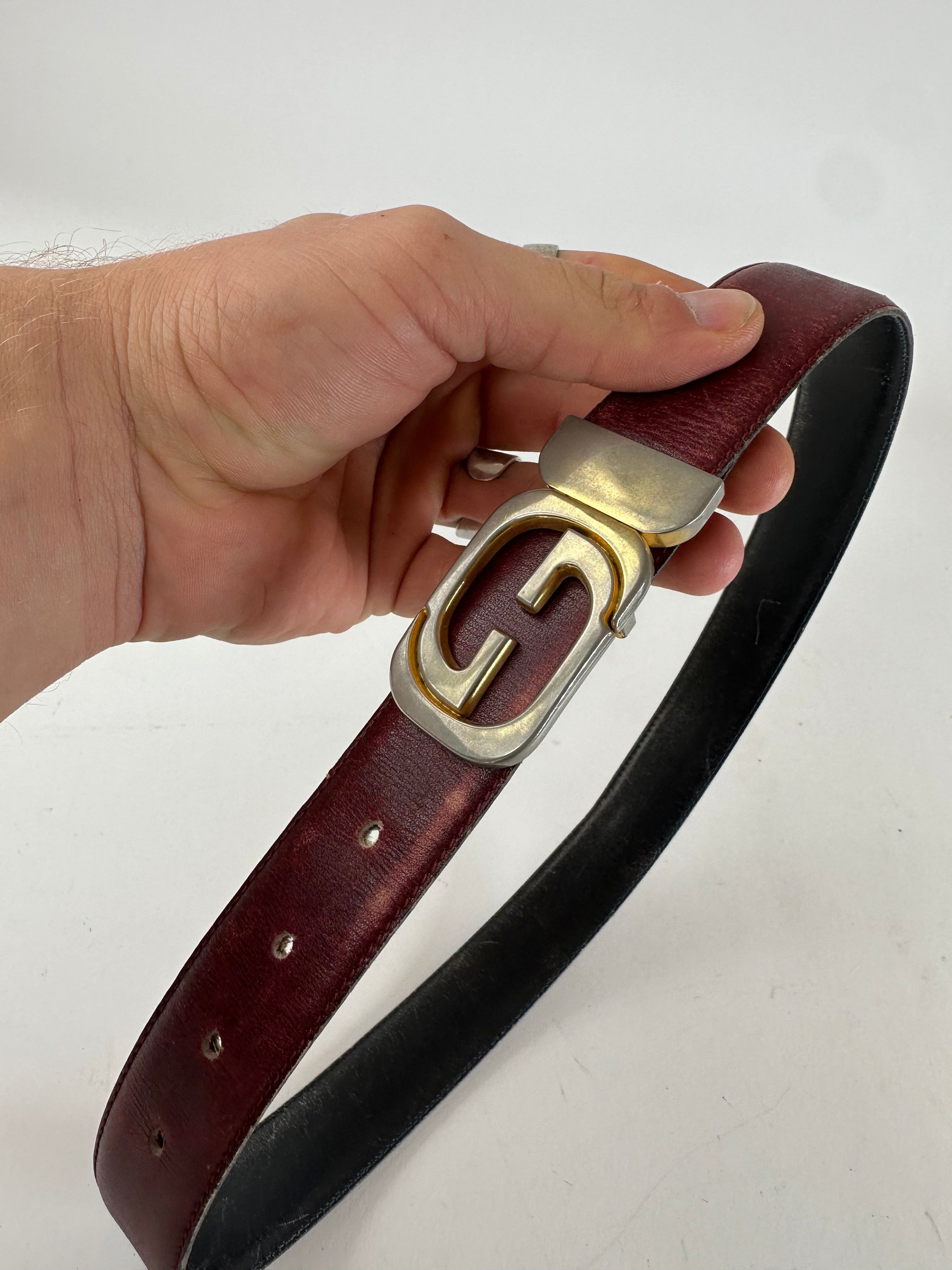 Gucci Vintage Leather Belt Purple Size ONE SIZE - 3 Thumbnail