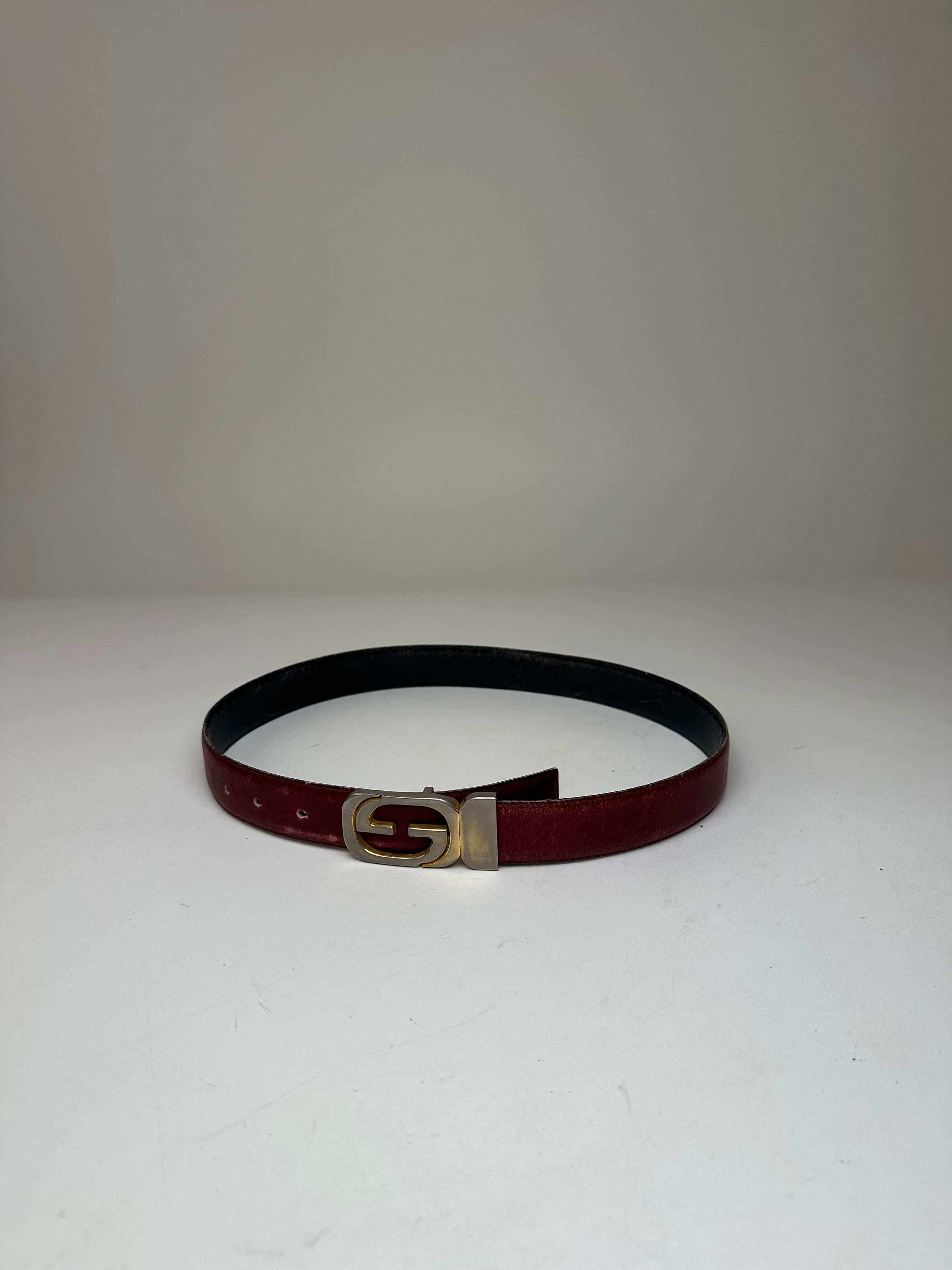 Gucci Vintage Leather Belt Purple Size ONE SIZE - 7 Thumbnail