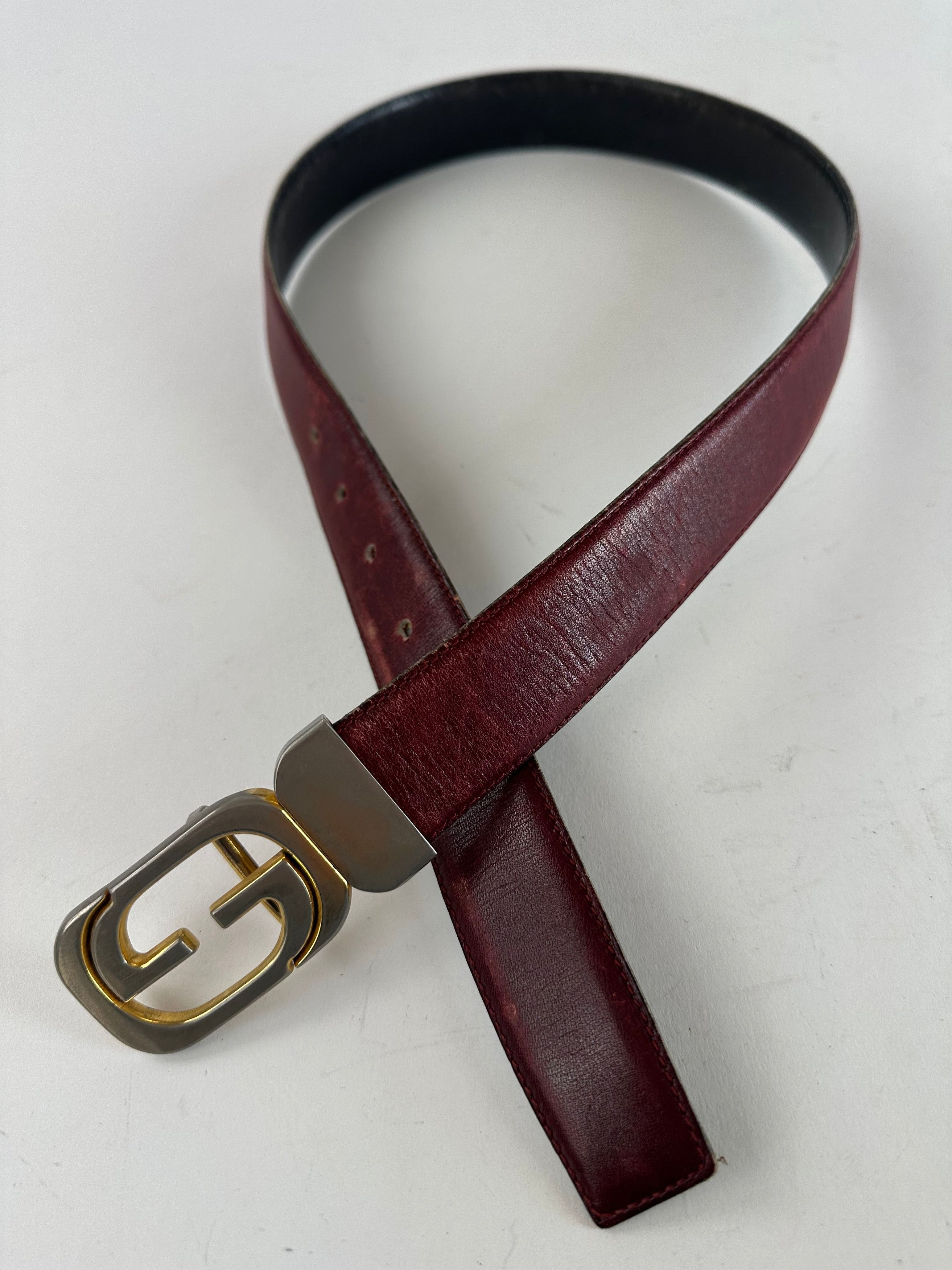 Gucci Vintage Leather Belt Purple Size ONE SIZE - 6 Thumbnail
