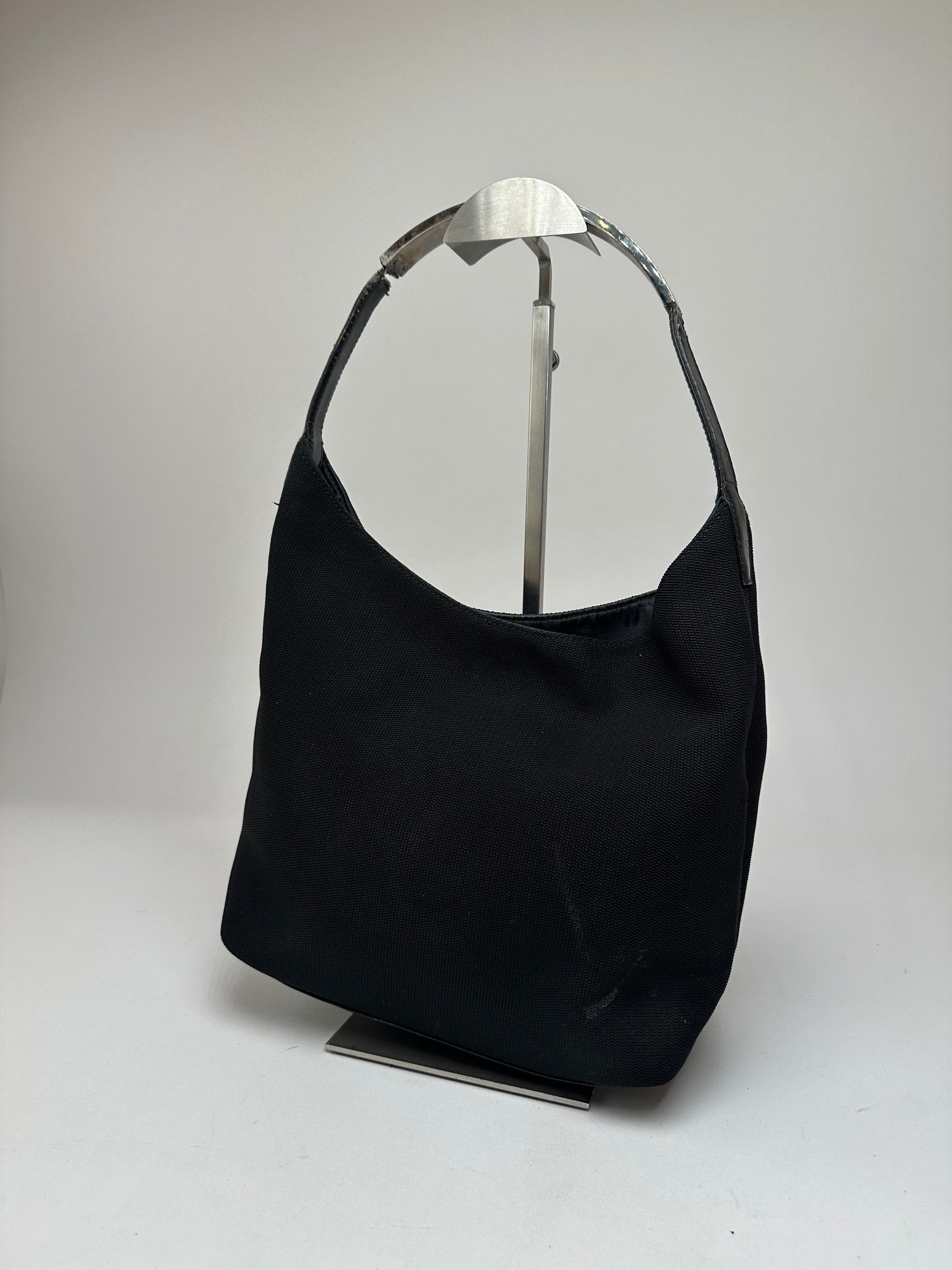 Gucci Vintage Leather Canvas Handbag Black Size ONE SIZE - 15 Thumbnail