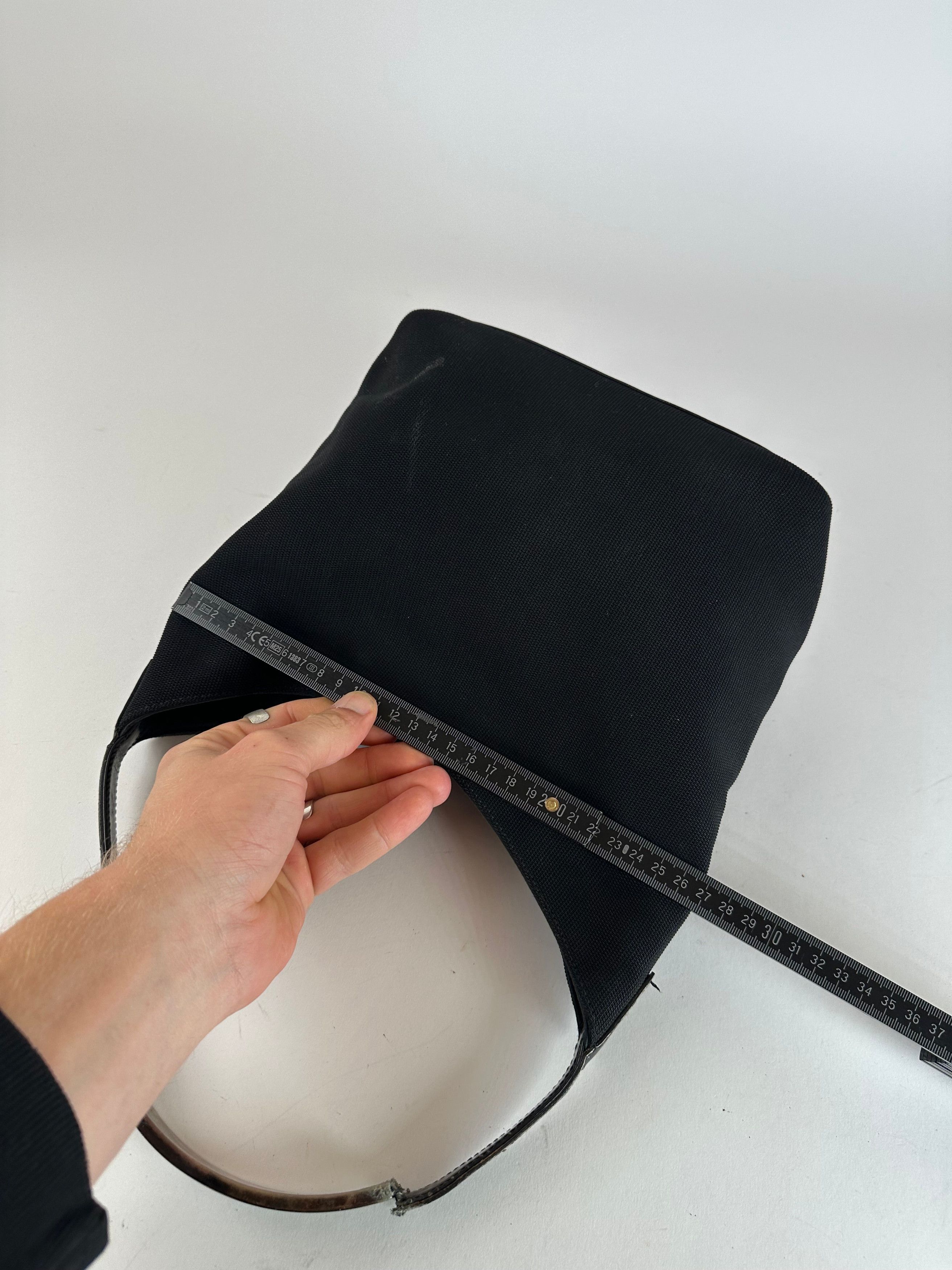 Gucci Vintage Leather Canvas Handbag Black Size ONE SIZE - 11 Thumbnail