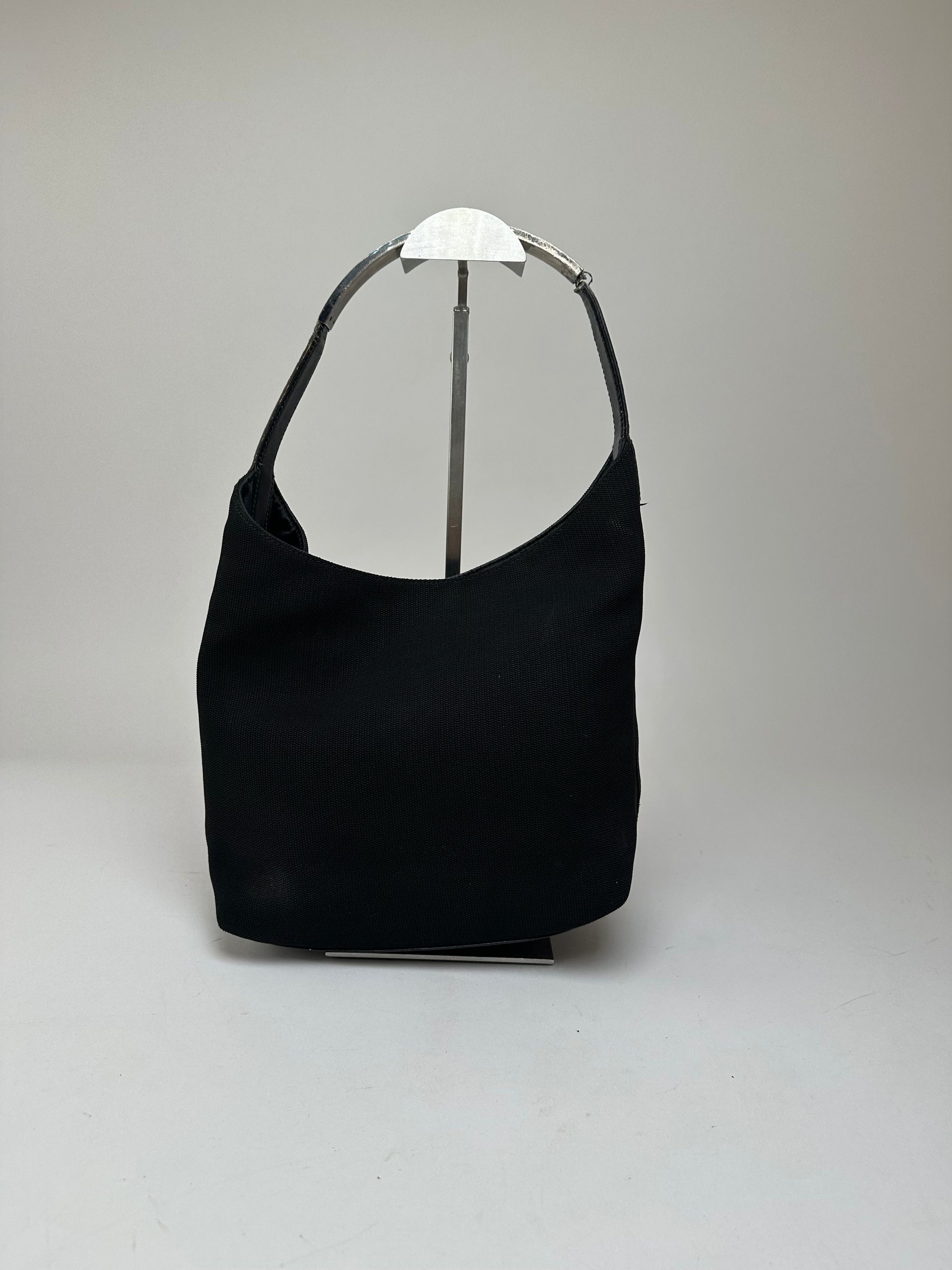 Gucci Vintage Leather Canvas Handbag Black Size ONE SIZE - 10 Thumbnail