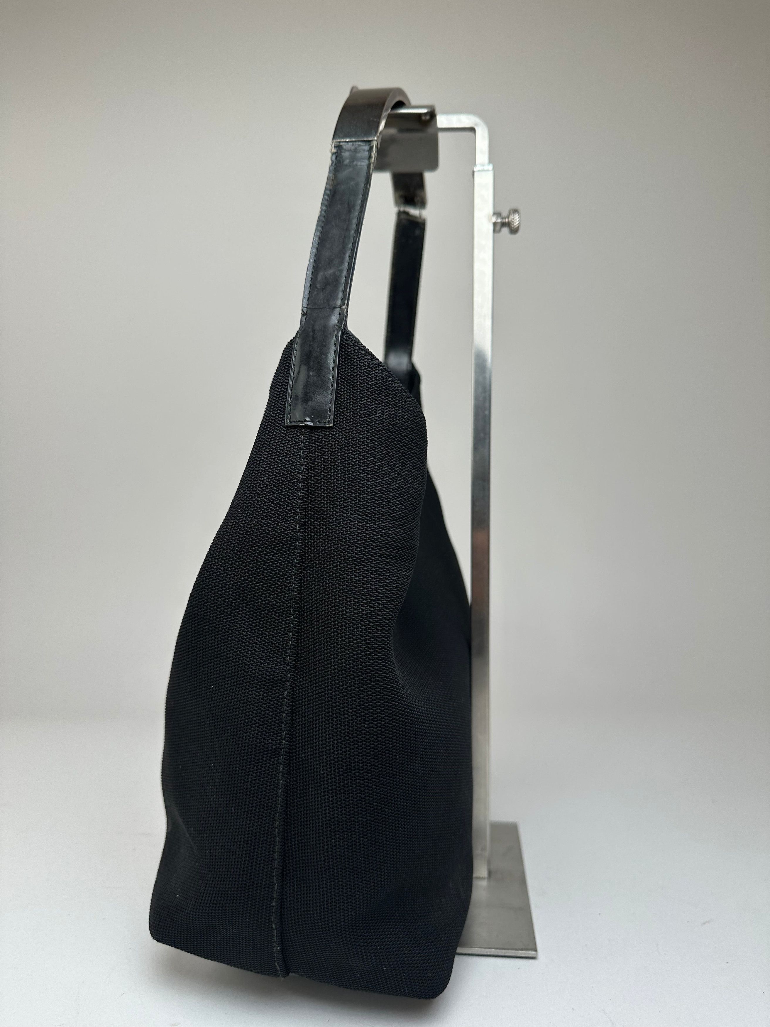 Gucci Vintage Leather Canvas Handbag Black Size ONE SIZE - 7 Thumbnail