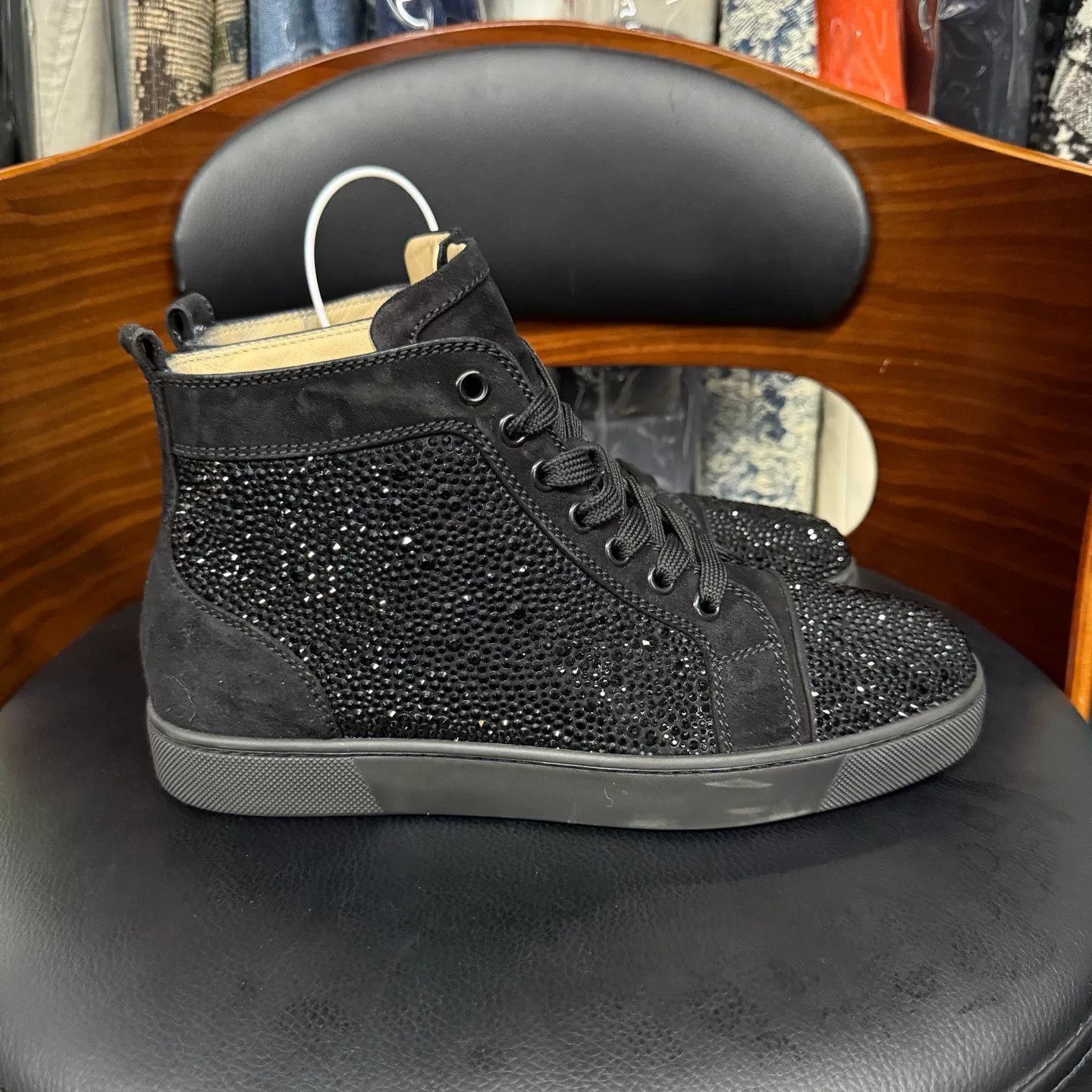 Christian Louboutin Christian Louboutin Black Hitop Sneakers 38 Women Size US 7.5 / IT 37.5 - 4 Thumbnail