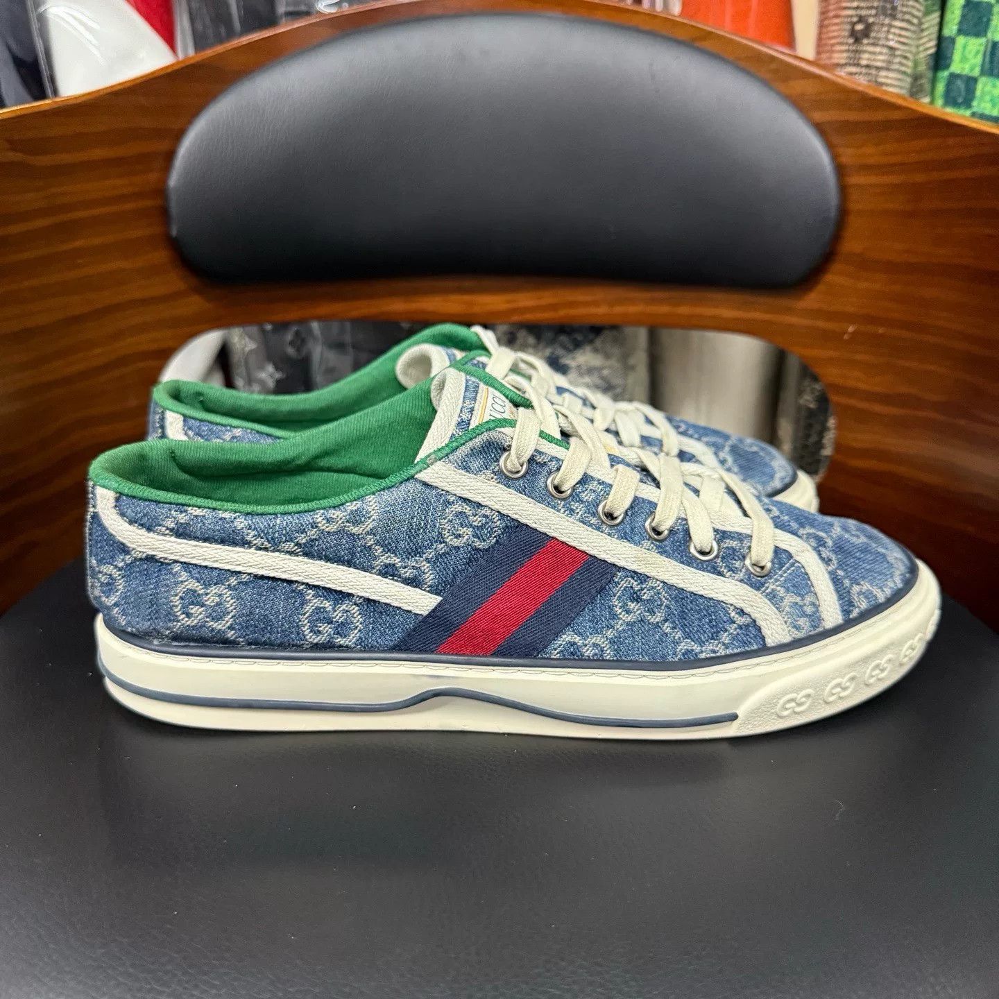 Gucci Gucci Tennis Denim Blue Lowtop Sneakers 40 Men Size US 7.5 / EU 40-41 - 4 Thumbnail