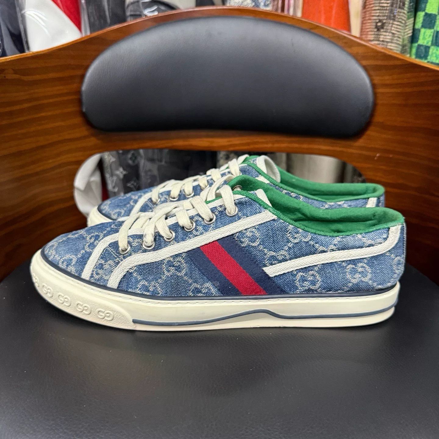 Gucci Gucci Tennis Denim Blue Lowtop Sneakers 40 Men Size US 7.5 / EU 40-41 - 6 Thumbnail