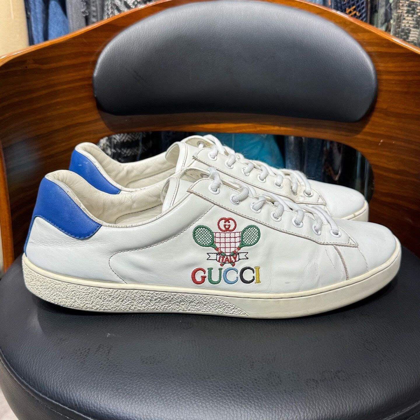 Gucci Gucci Tennis Graphic Blue Lowtop Sneakers 44 Men Size US 10.5 / EU 43-44 - 4 Thumbnail