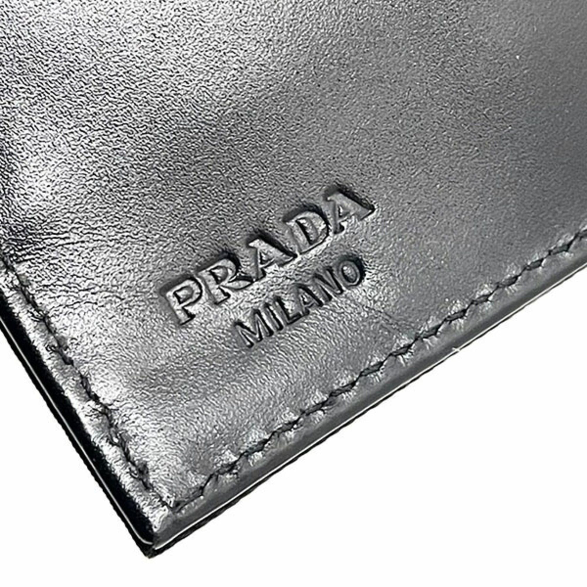 Prada Prada Round Plate Tri-fold Wallet, Nylon, Black, PRADA Compact Wallet NERO HWN-16389 Size ONE SIZE - 10 Thumbnail