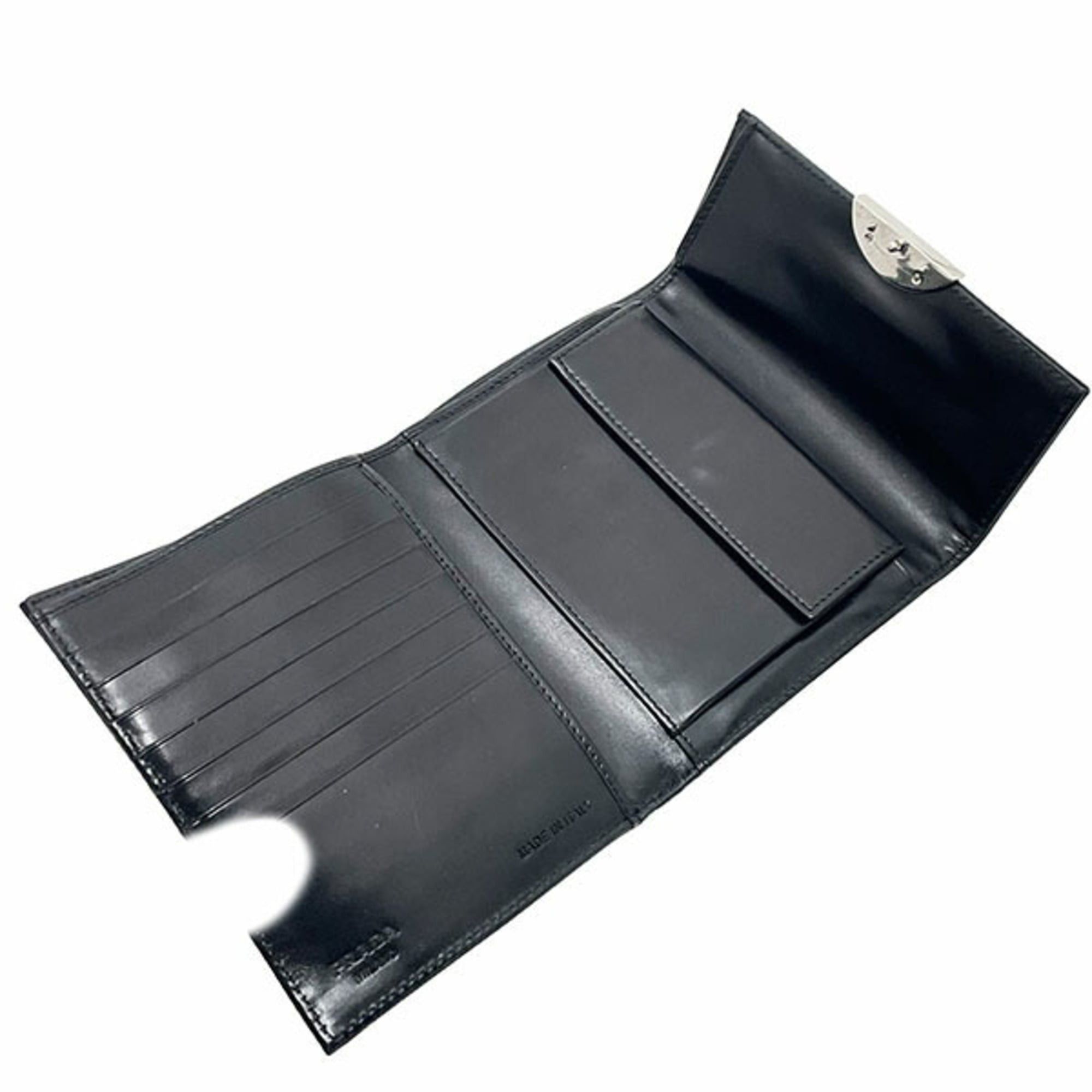 Prada Prada Round Plate Tri-fold Wallet, Nylon, Black, PRADA Compact Wallet NERO HWN-16389 Size ONE SIZE - 6 Thumbnail