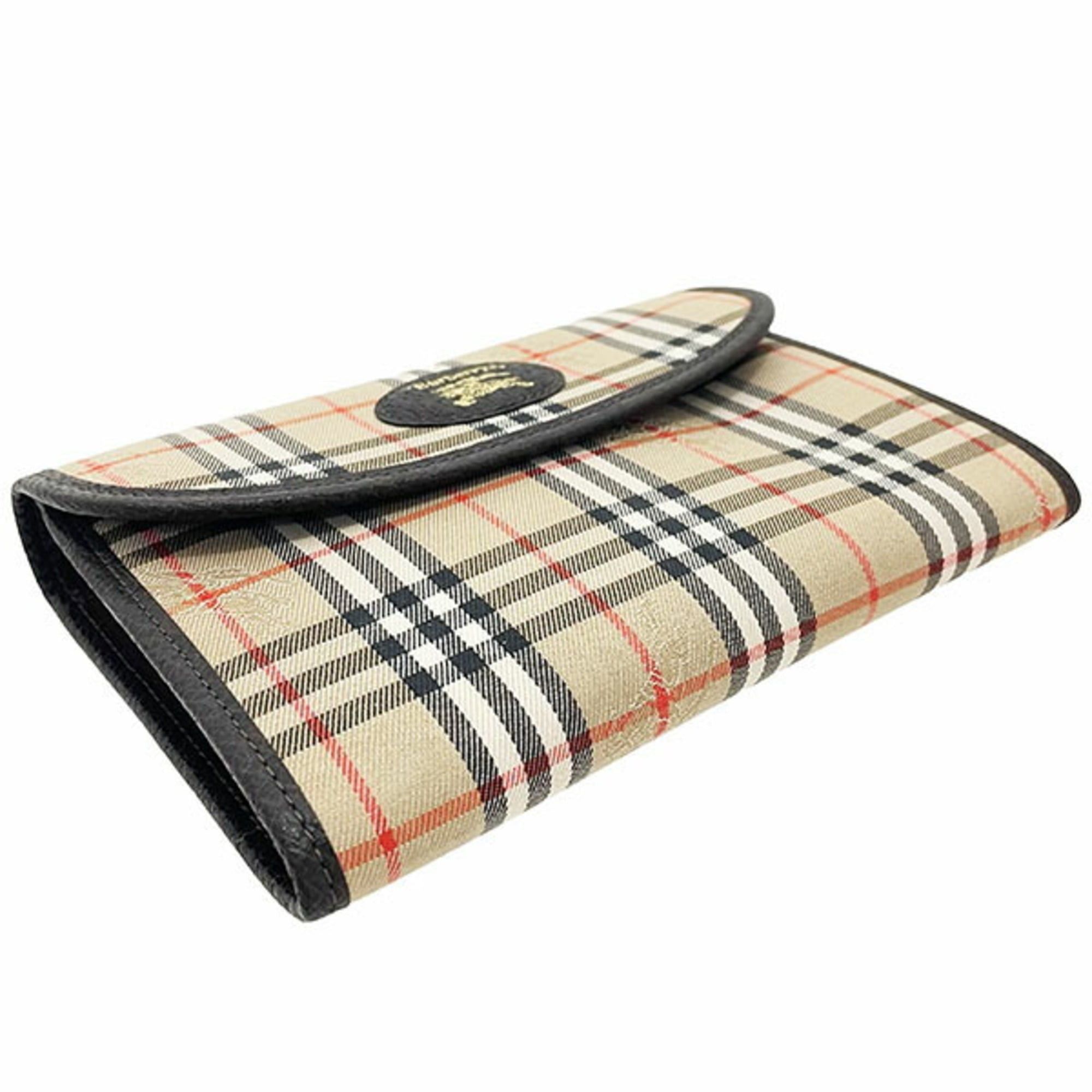 Burberry Burberry Pouch, Check Multi-Pouch, Canvas and Leather, Beige Dark Brown, BURBERRY Burberrys, Multi-Case, XW-16885 Size ONE SIZE - 4 Thumbnail