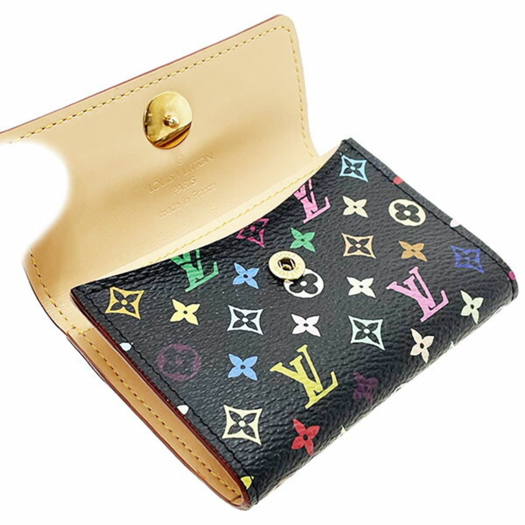 Louis Vuitton Louis Vuitton Monogram Multicolor Coin Case, Porte Monnaie Cozy, Noir Black, M60007, LOUIS VUITTON Purse, Women's, AK-16848 Size ONE SIZE - 5 Thumbnail