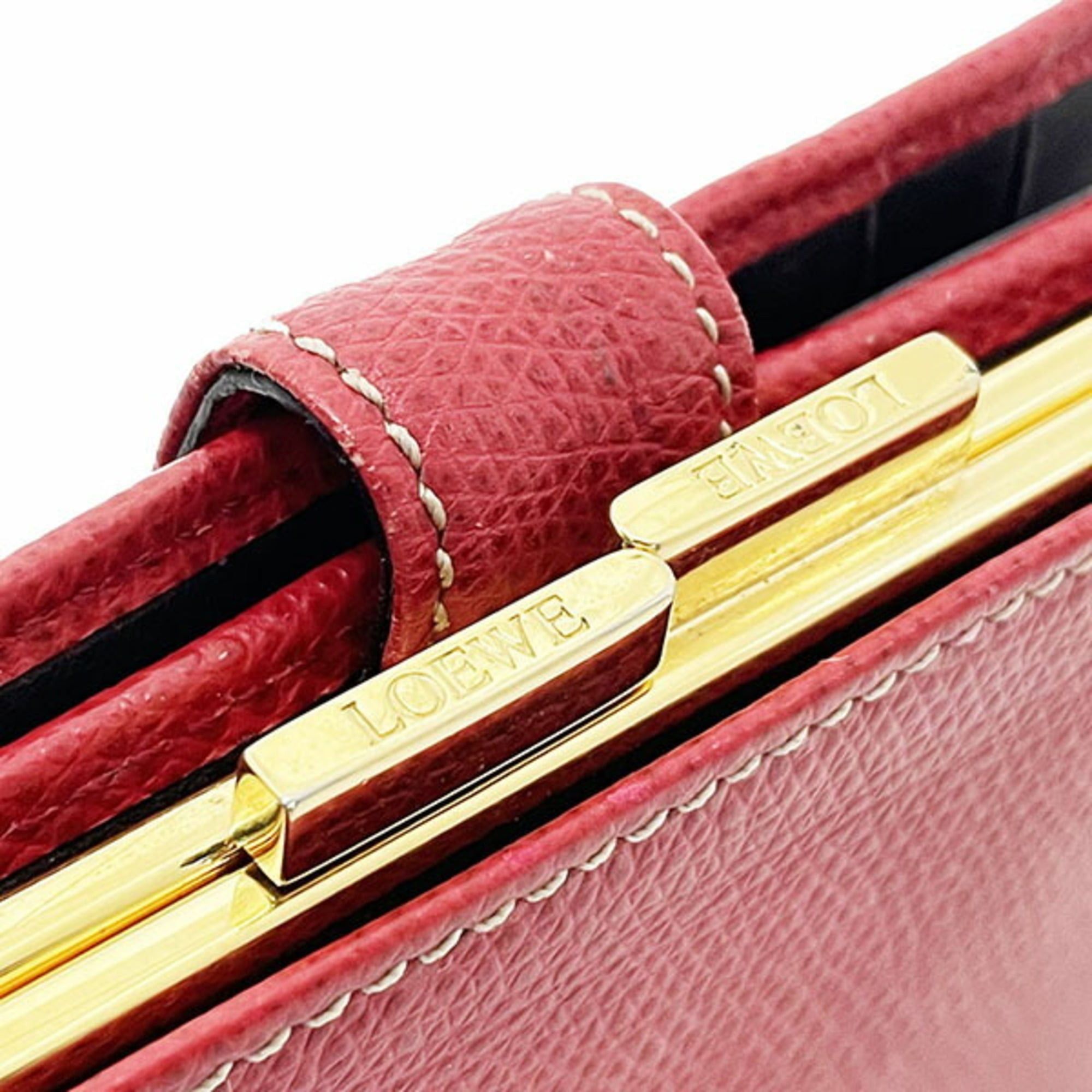 Loewe Loewe Anagram Leather Wallet, Red, Bi-fold Compact NN-16770 Size ONE SIZE - 5 Thumbnail