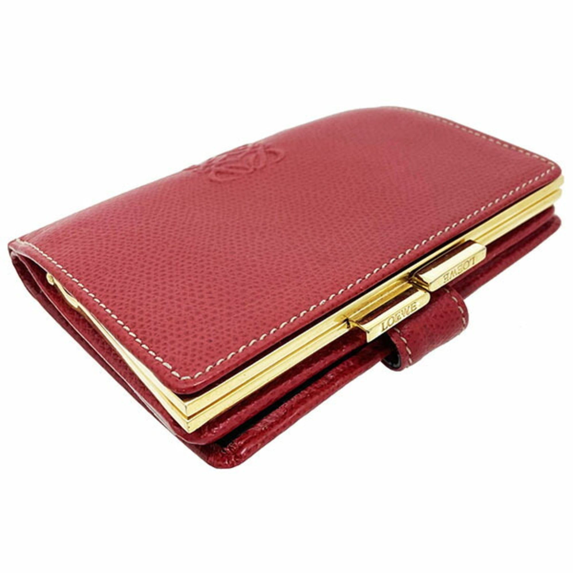 Loewe Loewe Anagram Leather Wallet, Red, Bi-fold Compact NN-16770 Size ONE SIZE - 4 Thumbnail