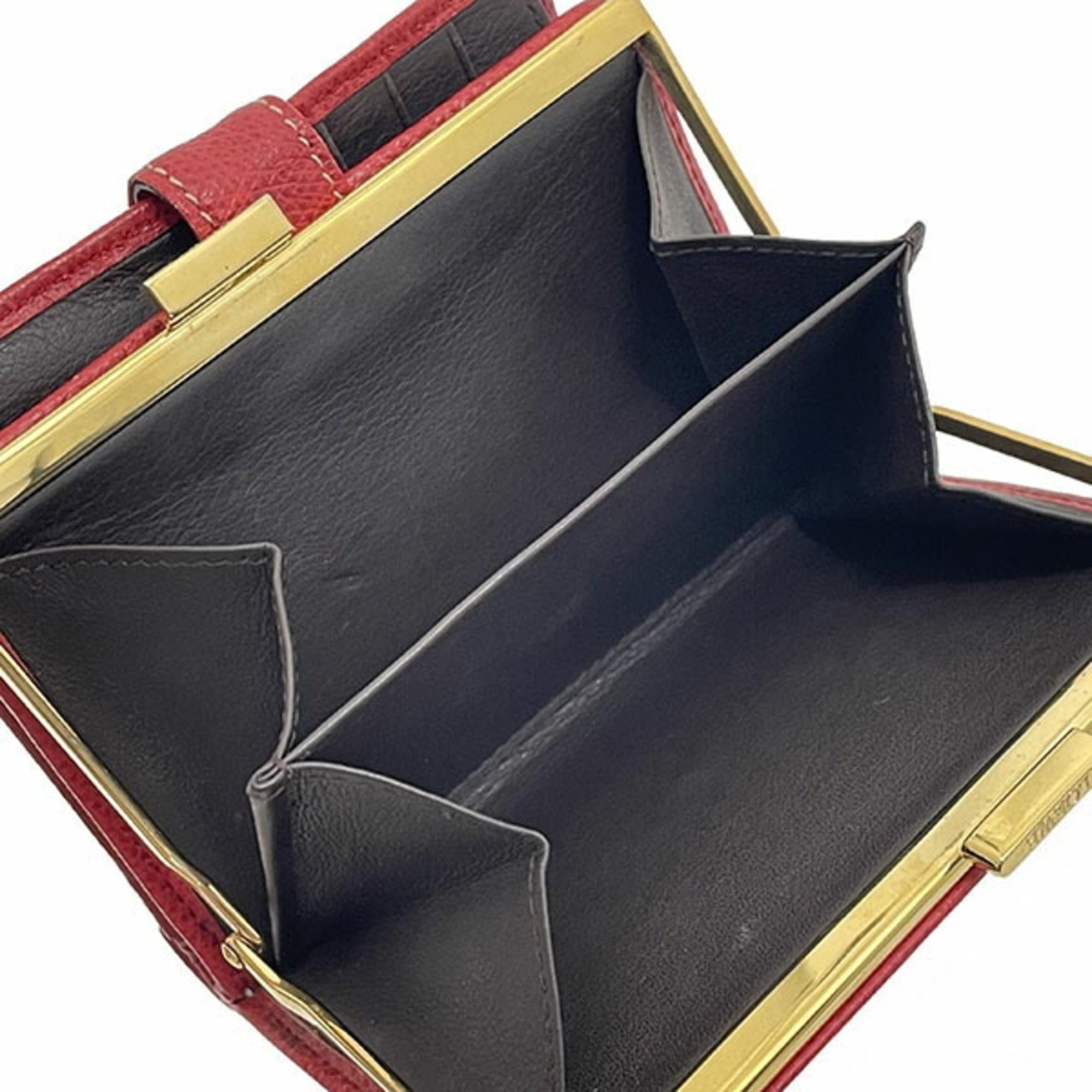 Loewe Loewe Anagram Leather Wallet, Red, Bi-fold Compact NN-16770 Size ONE SIZE - 6 Thumbnail
