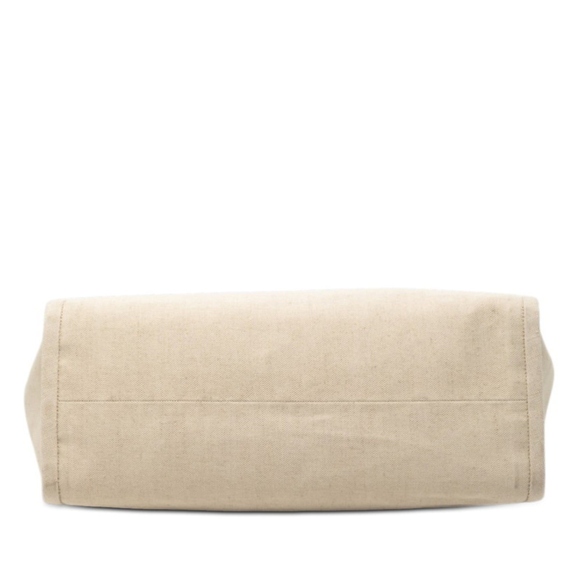 Prada Prada Tote Bag 1BG473 White Beige Canvas Leather Women's PRADA Size ONE SIZE - 3 Thumbnail