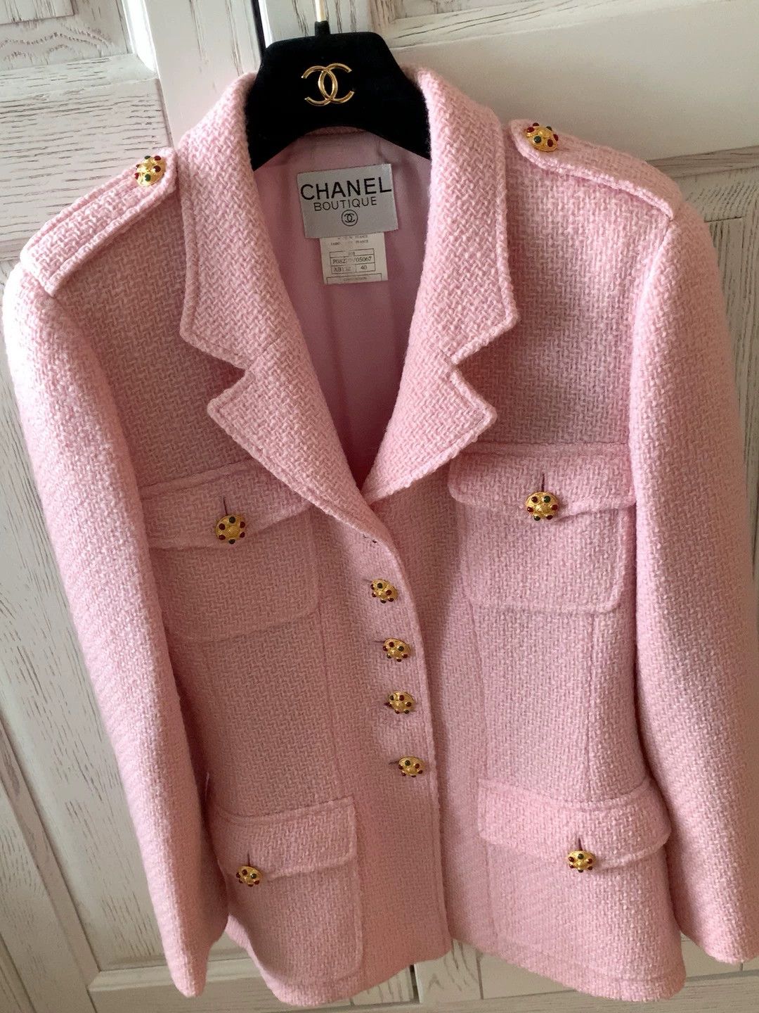 Chanel Chanel Vintage Glass Button Pink Coat Size S / US 4 / IT 40 - 2 Thumbnail