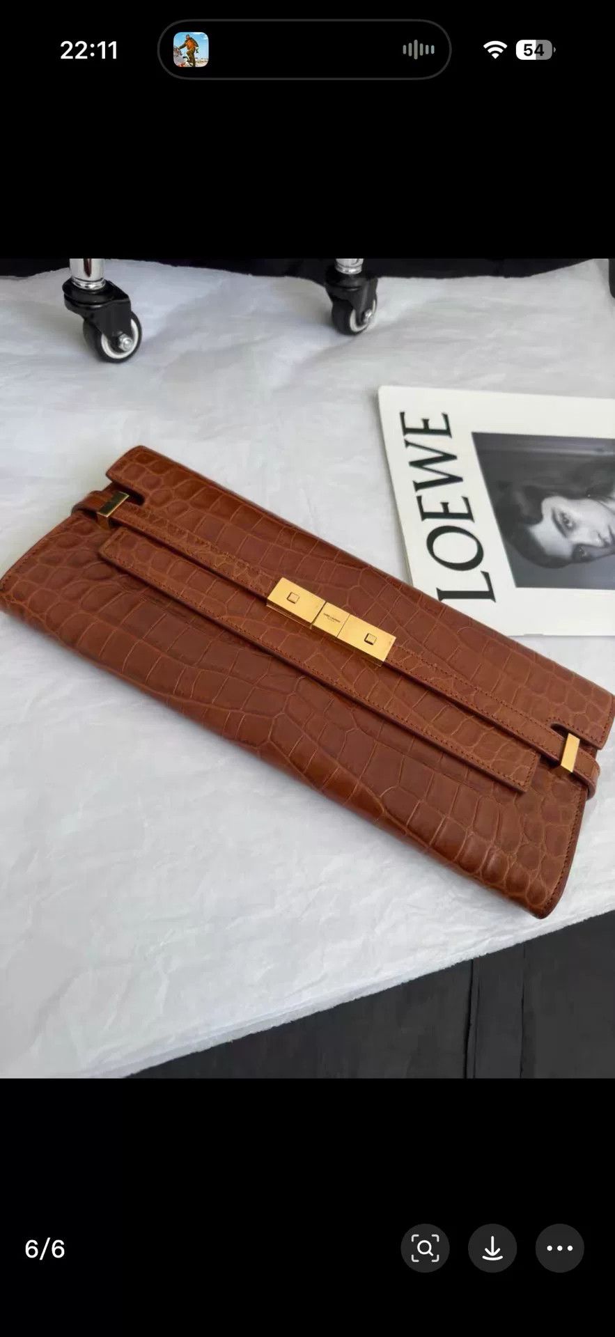 Saint Laurent Paris Saint Laurent Manhattan Crocodile Clutch Size ONE SIZE - 6 Thumbnail