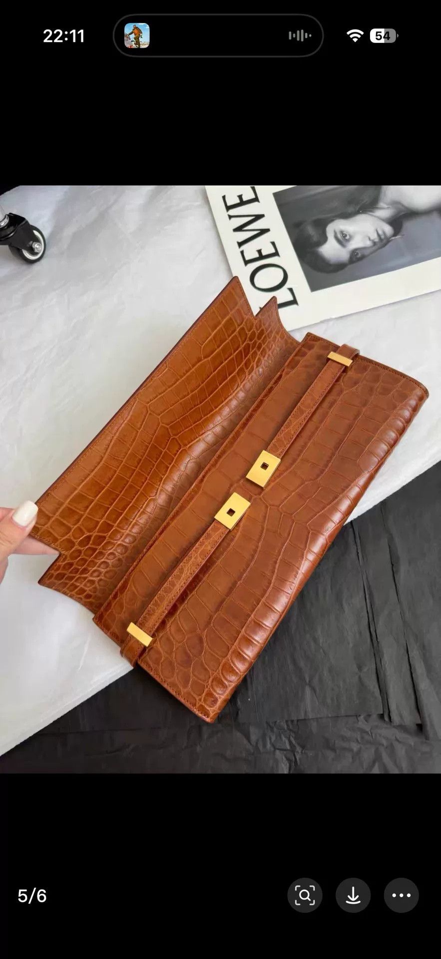 Saint Laurent Paris Saint Laurent Manhattan Crocodile Clutch Size ONE SIZE - 5 Thumbnail