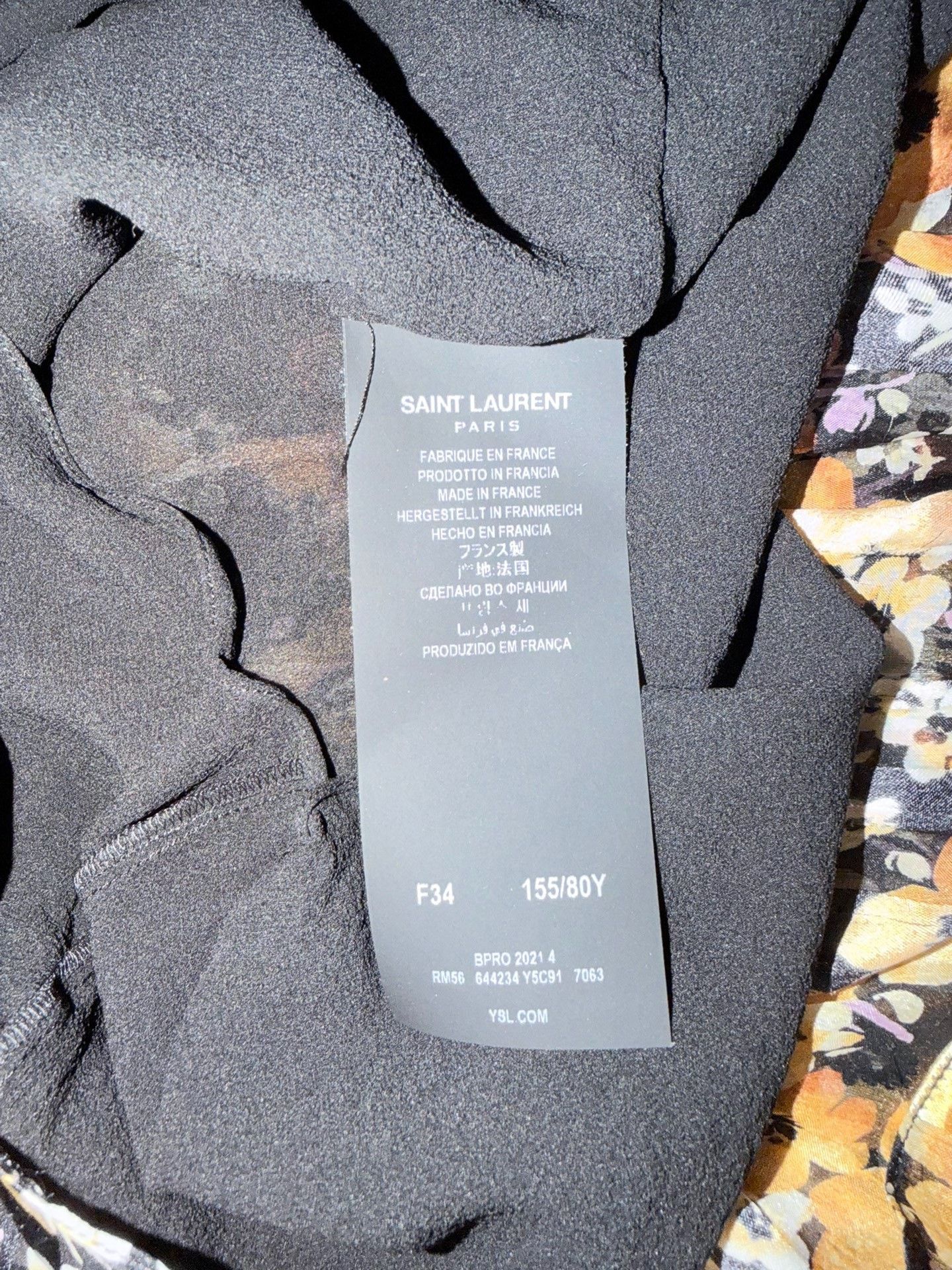 Saint Laurent Paris Saint Laurent Silk Floral Print Dress Size XXS / US 00 / IT 34 - 5 Thumbnail