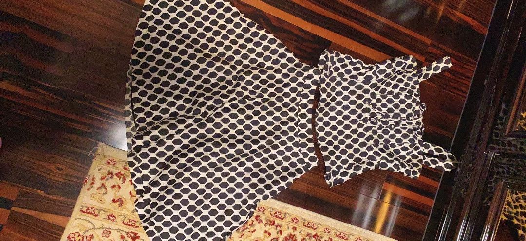 Diane von Furstenberg DVF Runway Silk-Cotton Two-Piece Set Size M / US 6-8 / IT 42-44 - 3 Thumbnail