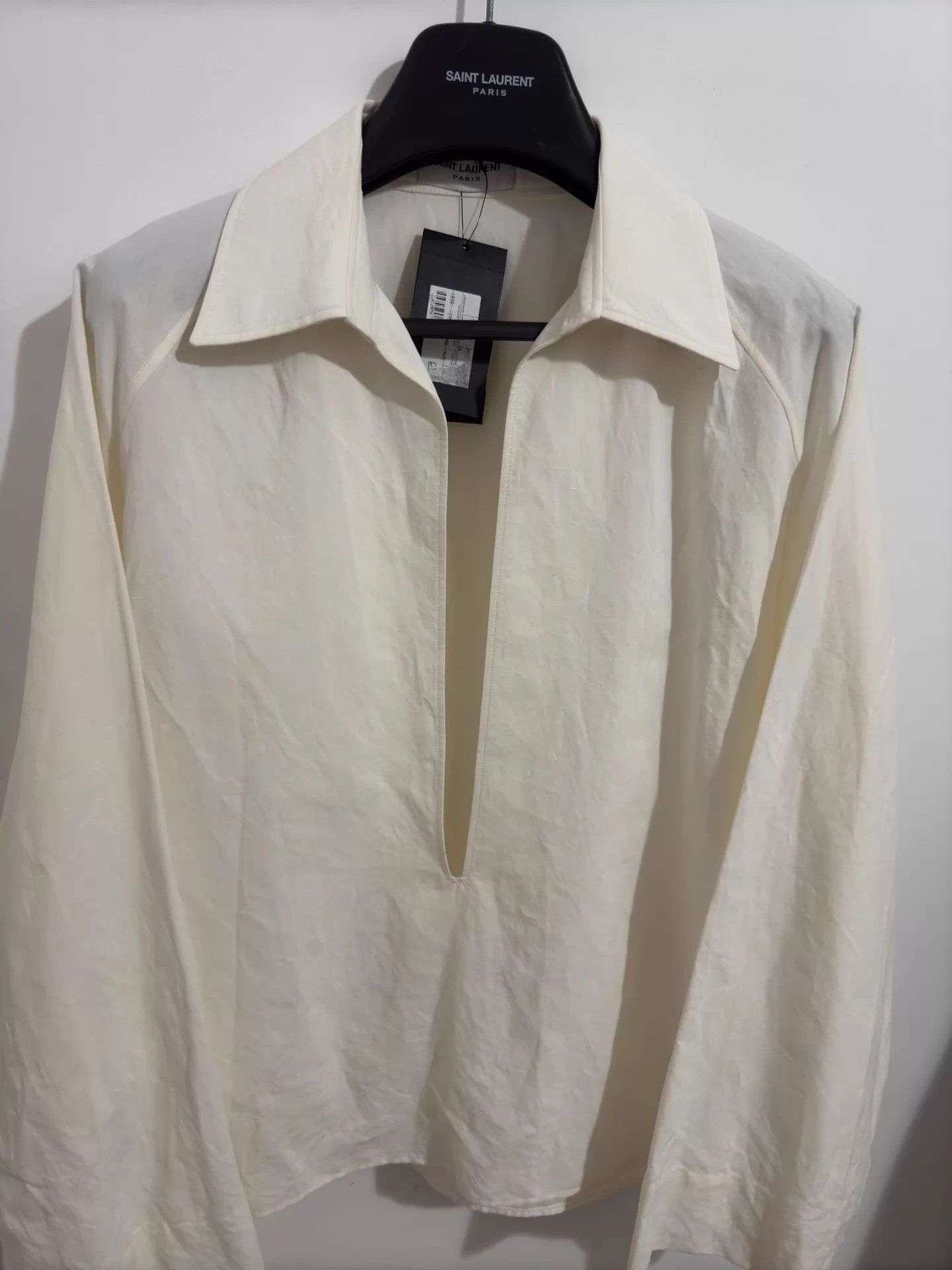 Saint Laurent Paris Beige Long Sleeve Collared Shirt Size US S / EU 44-46 / 1 - 3 Thumbnail