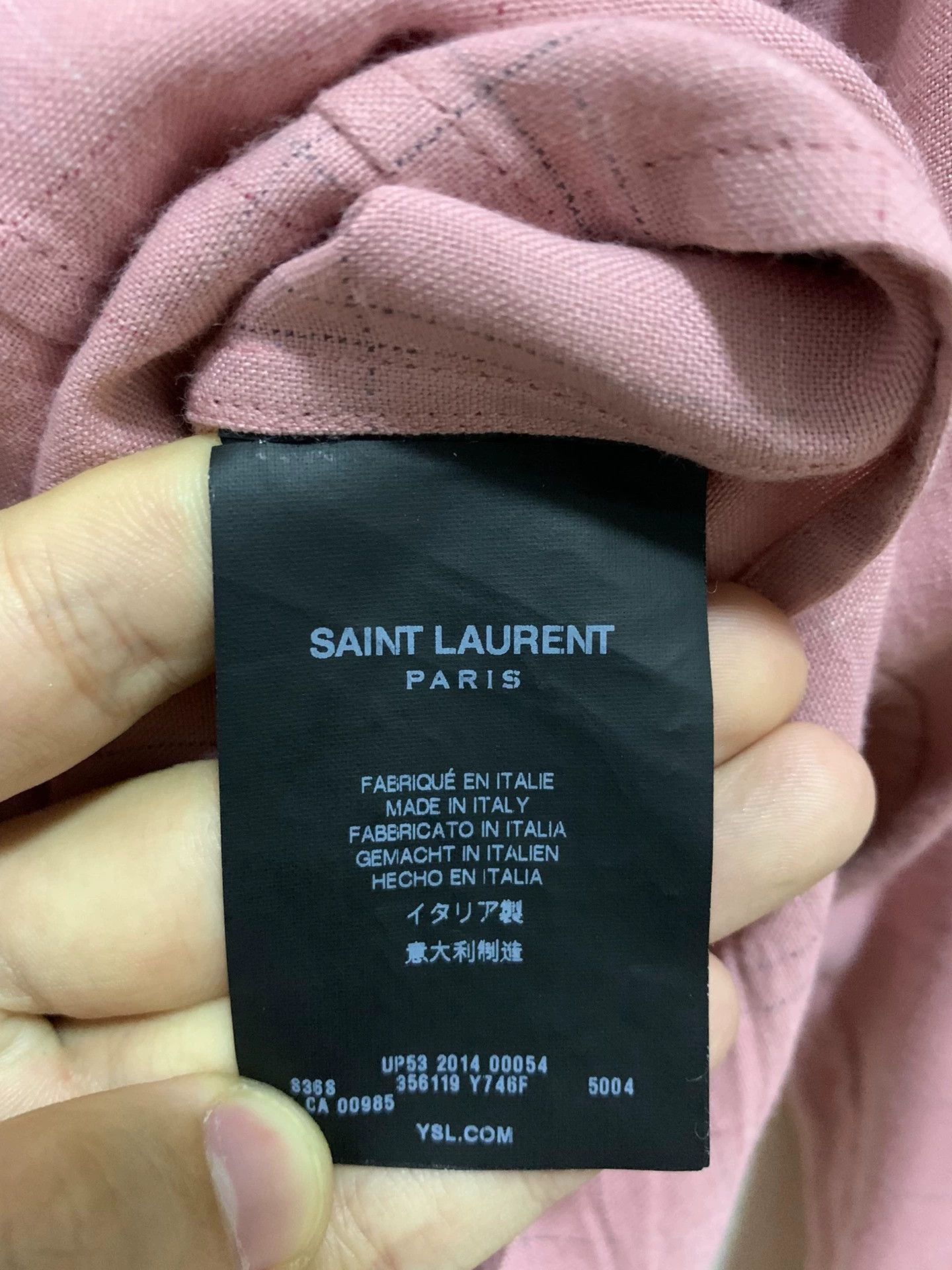 Saint Laurent Paris Pink Grid Pattern Long Sleeve Button-Up Shirt Size US M / EU 48-50 / 2 - 4 Thumbnail