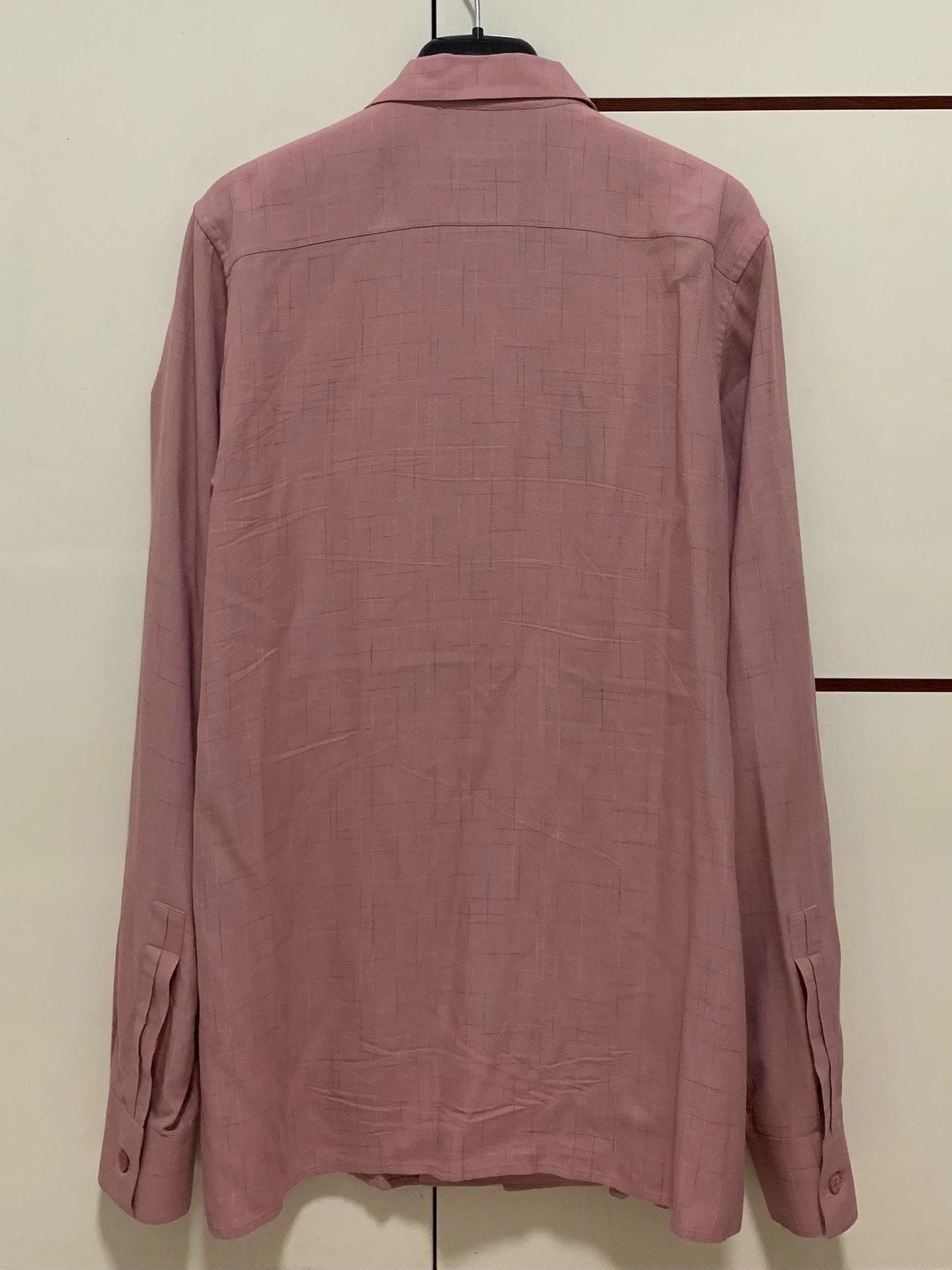 Saint Laurent Paris Pink Grid Pattern Long Sleeve Button-Up Shirt Size US M / EU 48-50 / 2 - 2 Thumbnail