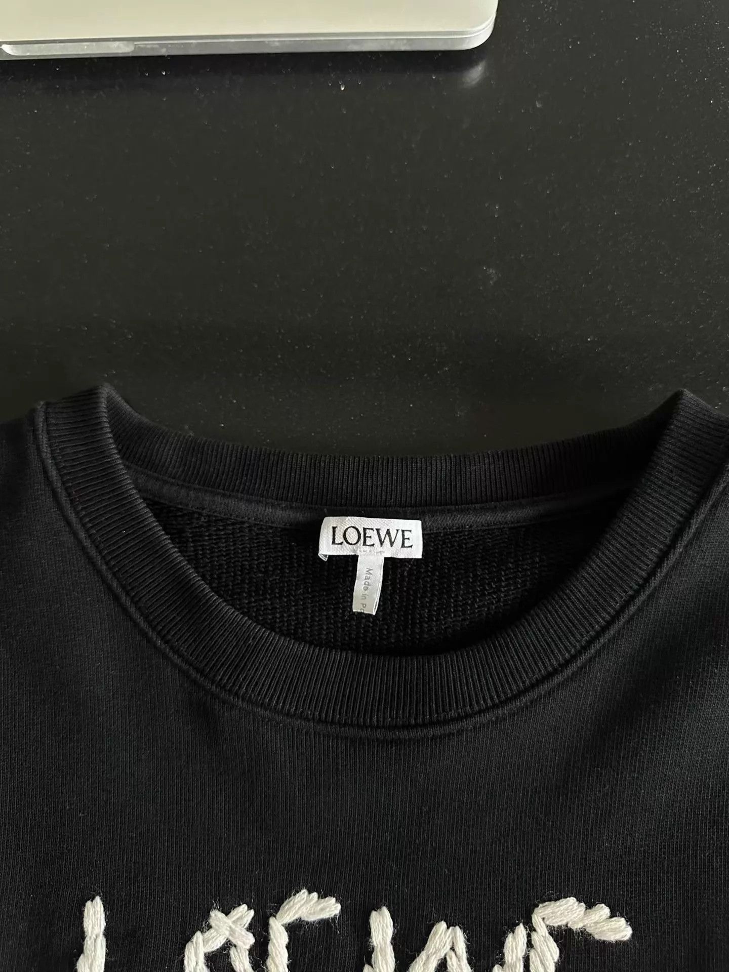 Loewe Black Long-Sleeve Sweatshirt with Text Design Size US M / EU 48-50 / 2 - 3 Thumbnail