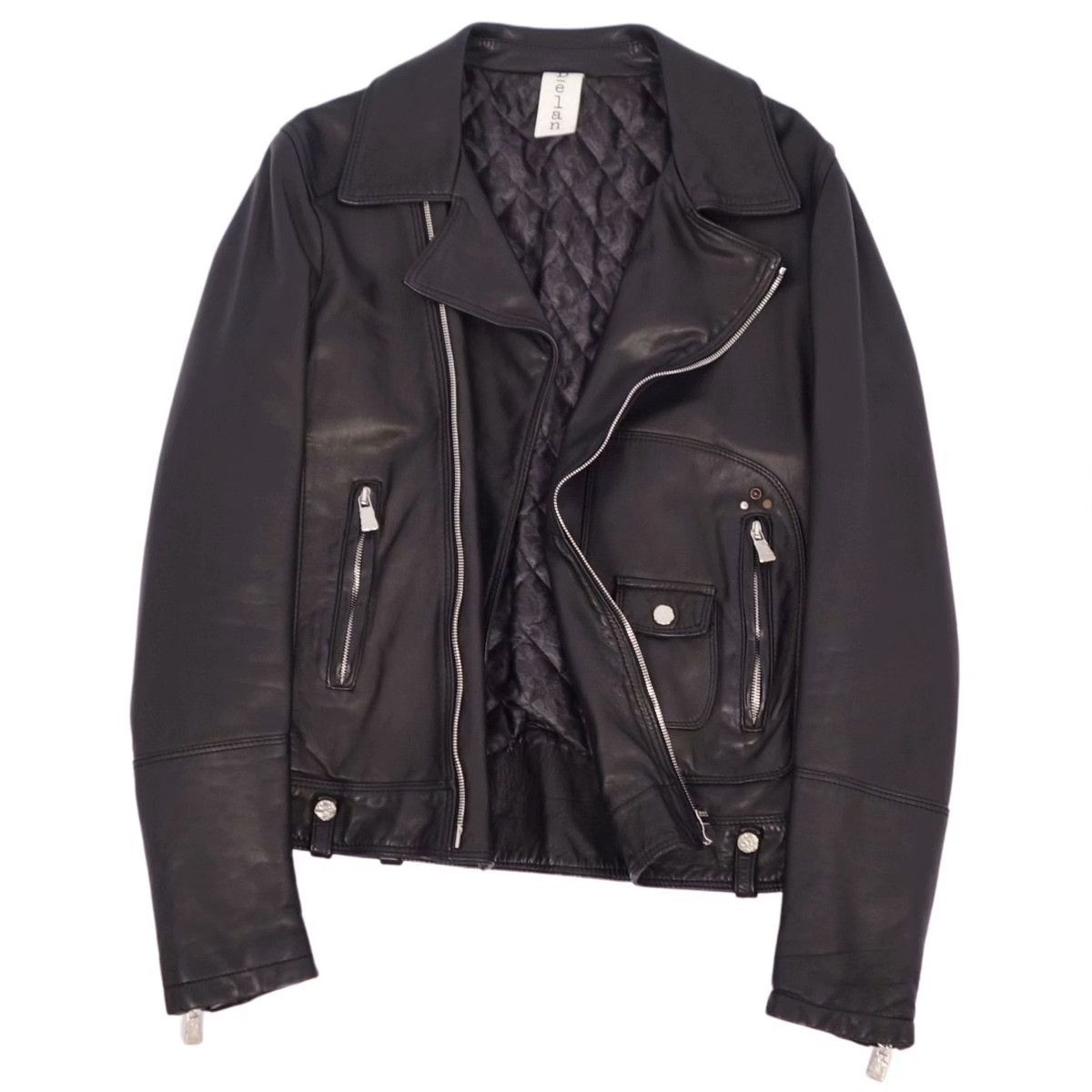 Other Delan Lamb Leather Biker Jacket Italy Size US M / EU 48-50 / 2 - 2 Thumbnail
