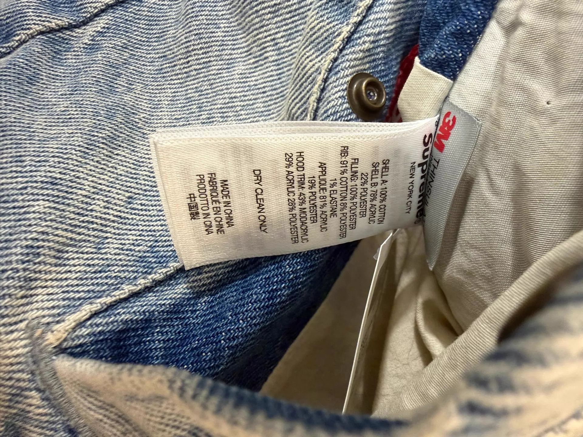 Supreme Blue Denim Jacket with Faux Fur Hood - Size M Size US M / EU 48-50 / 2 - 6 Thumbnail