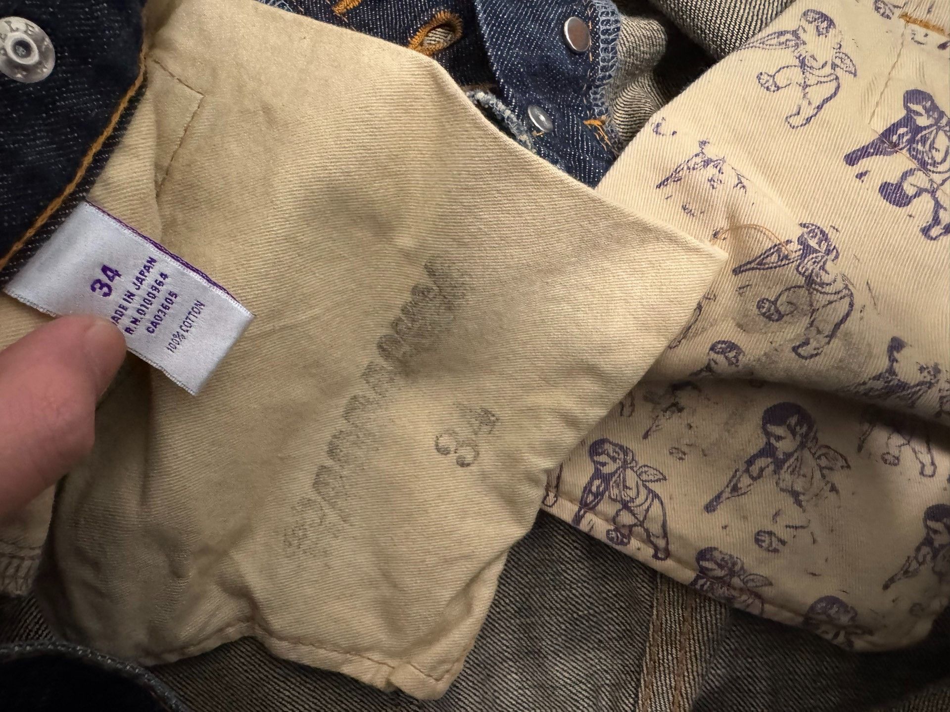 Vintage Vintage Purple Pattern Beige Pants Size US 34 / EU 50 - 6 Thumbnail