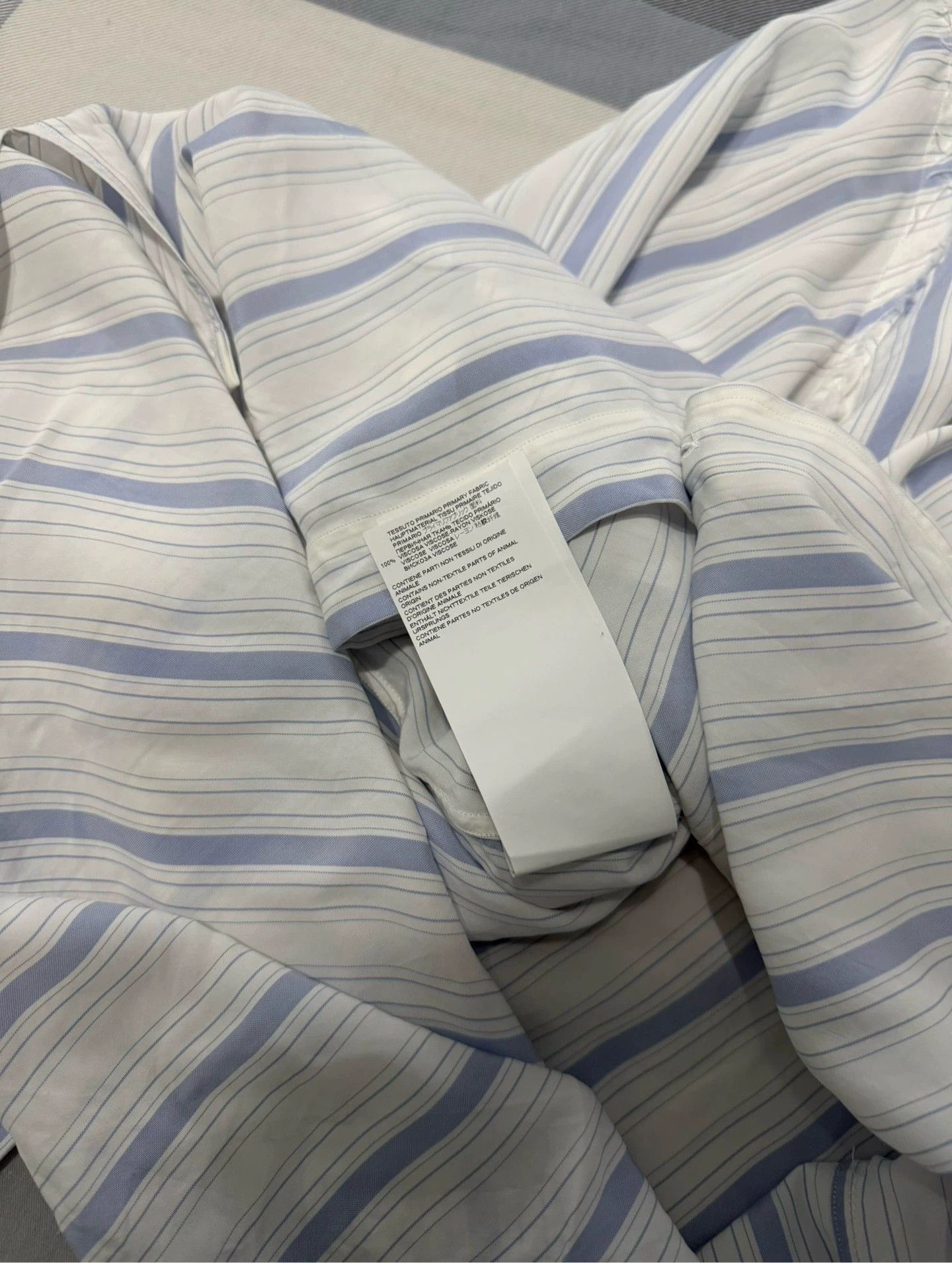 Maison Margiela White Striped Long Sleeve Button-Up Shirt Size US XXS / EU 40 - 9 Thumbnail