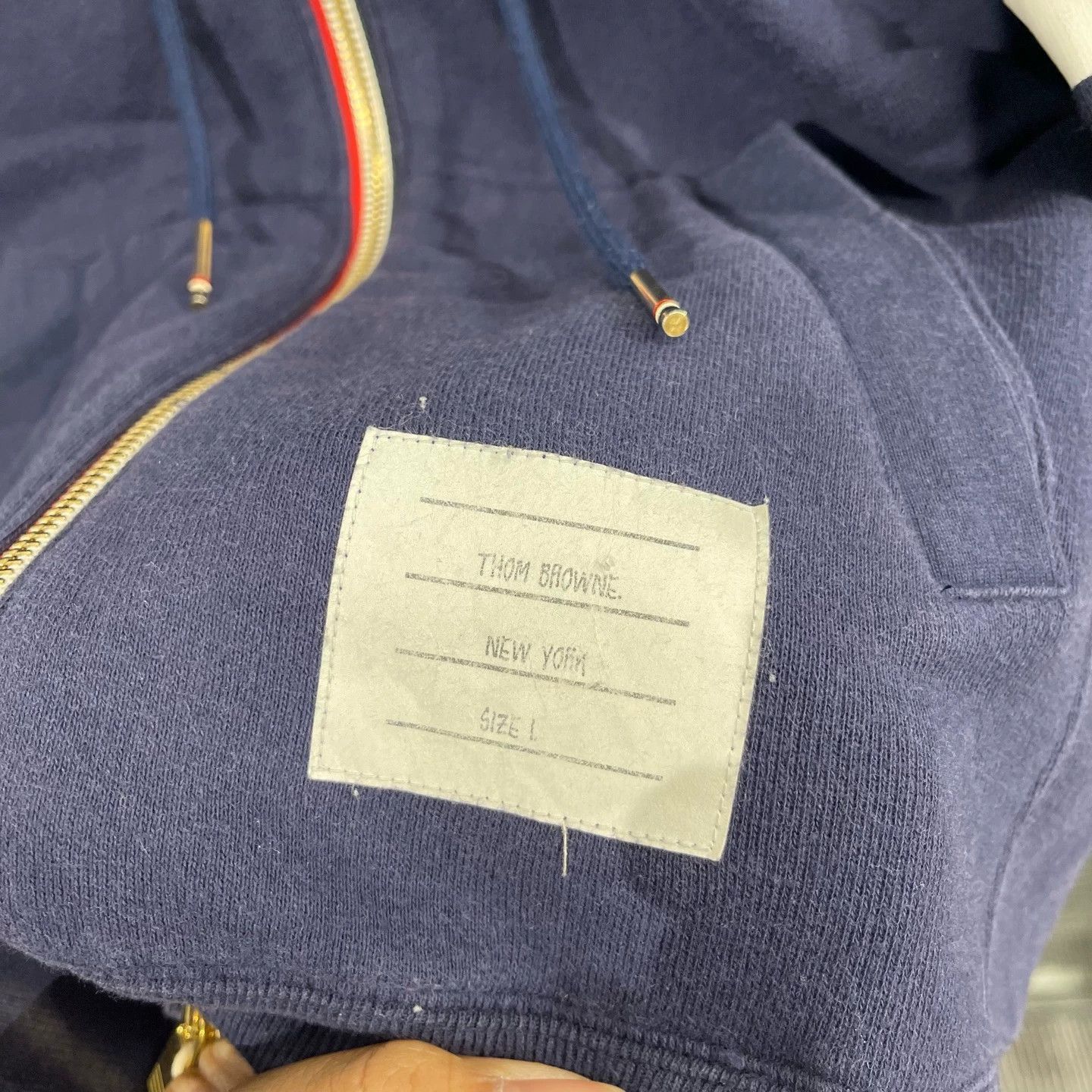 Thom Browne Blue Zip-Up Hooded Sweatshirt Size US S / EU 44-46 / 1 - 4 Thumbnail